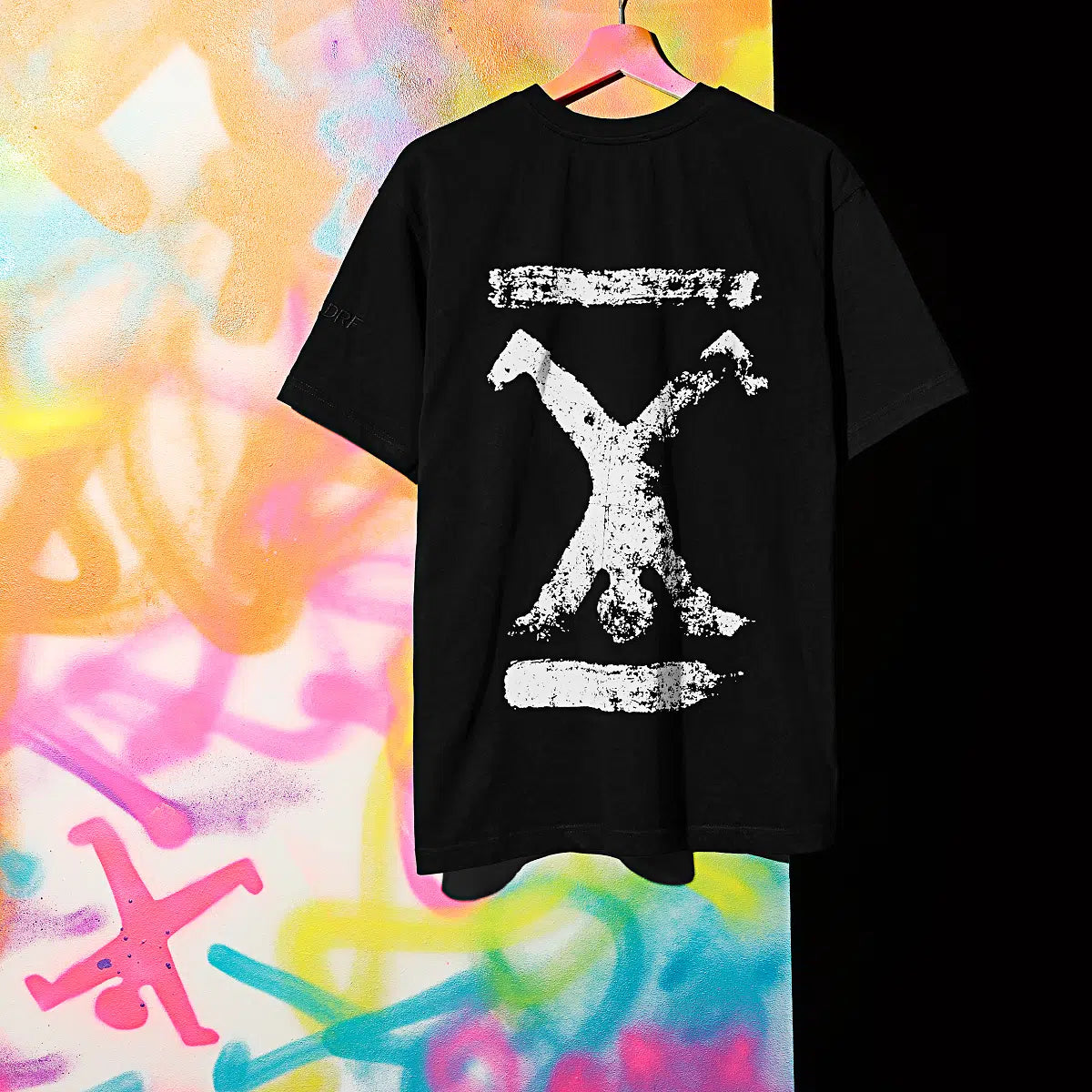 T-Shirt Schwarz Unisex mit Backprint White