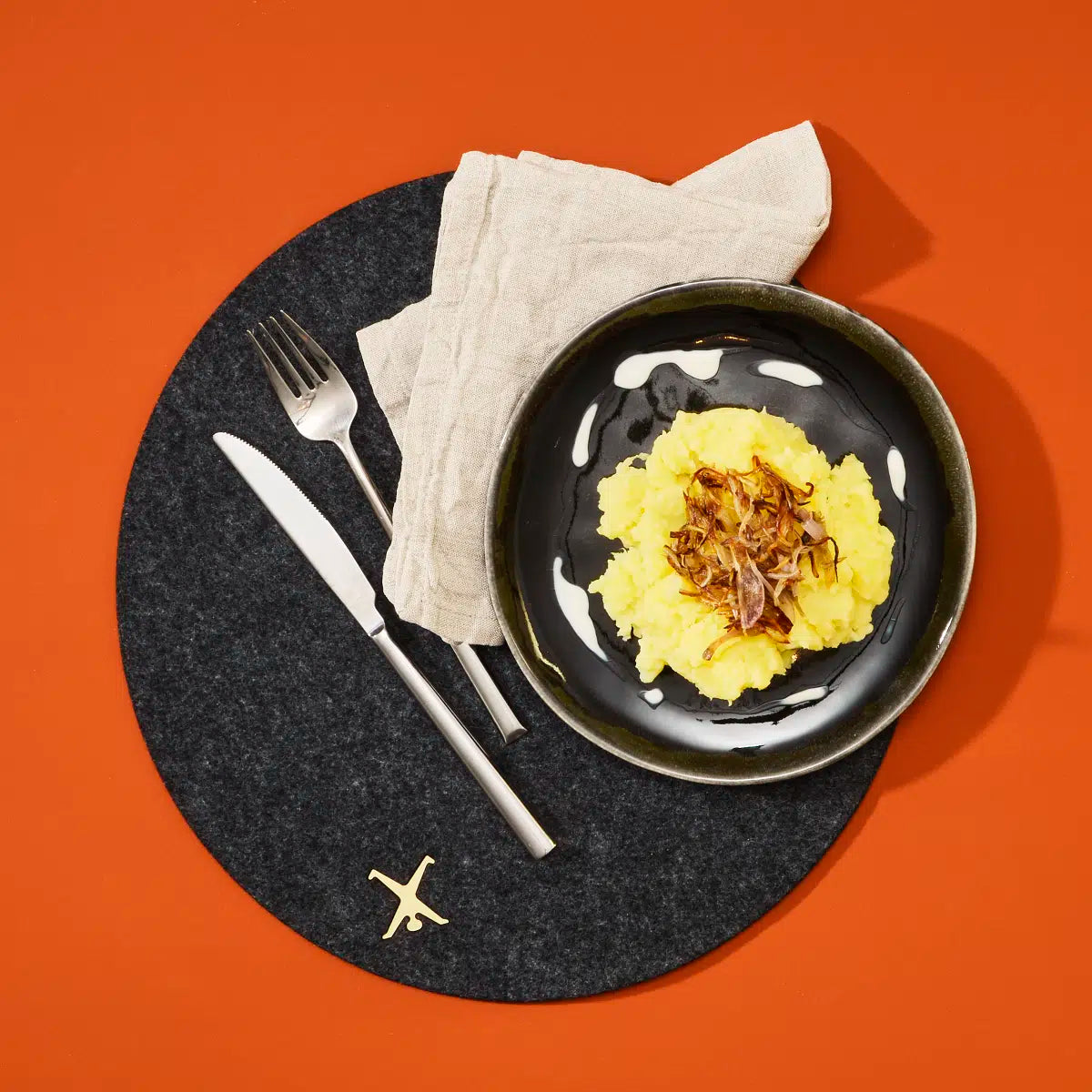 2er Tischset Radschläger Gold/Silber