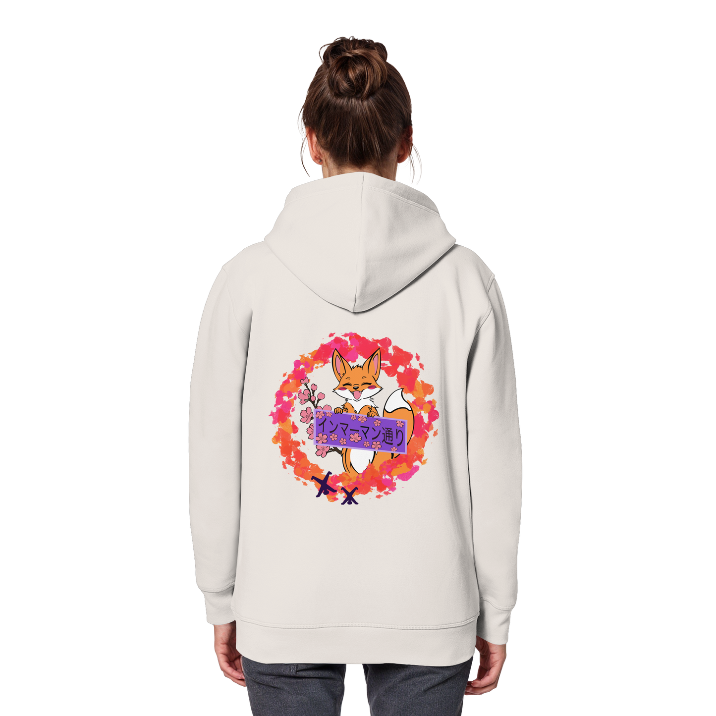 Japan - Fox - Red - Organic Basic Hoodie