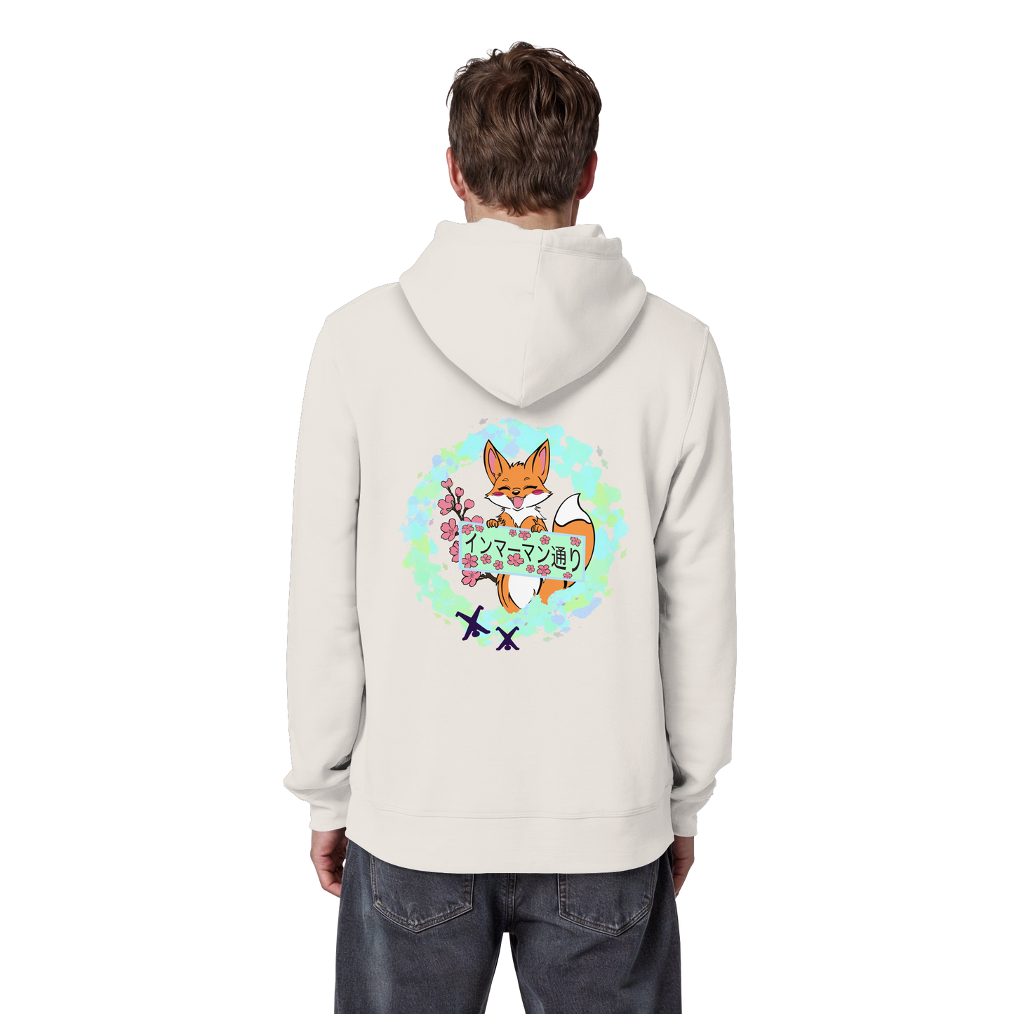 Japan - Fox - Green - Organic Basic Hoodie