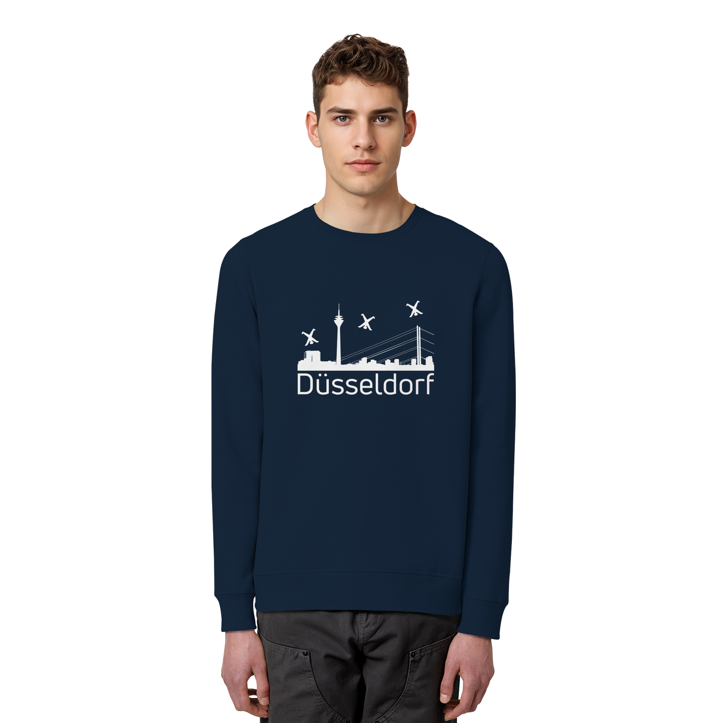 Skyline - Düsseldorf White - Organic Basic Unisex Sweatshirt