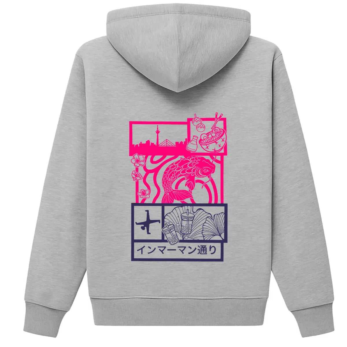 Hoodie Japan Backprint Koi Pink Purple