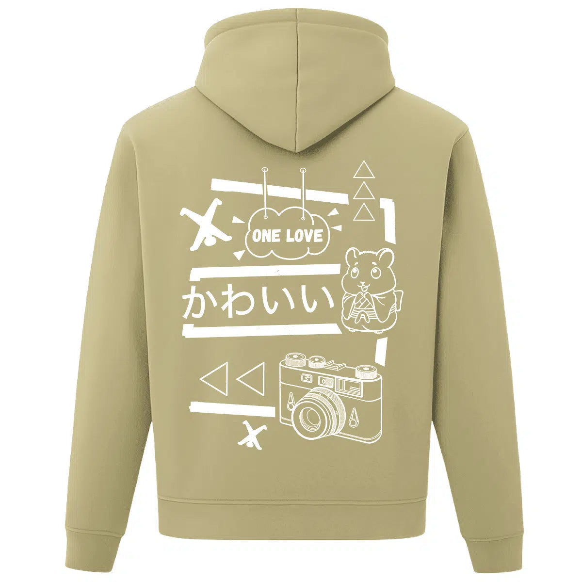 Hoodie Olive Backprint One Love Radschläger
