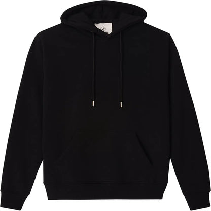 Hoodie Schwarz Unisex mit Backprint Weiß