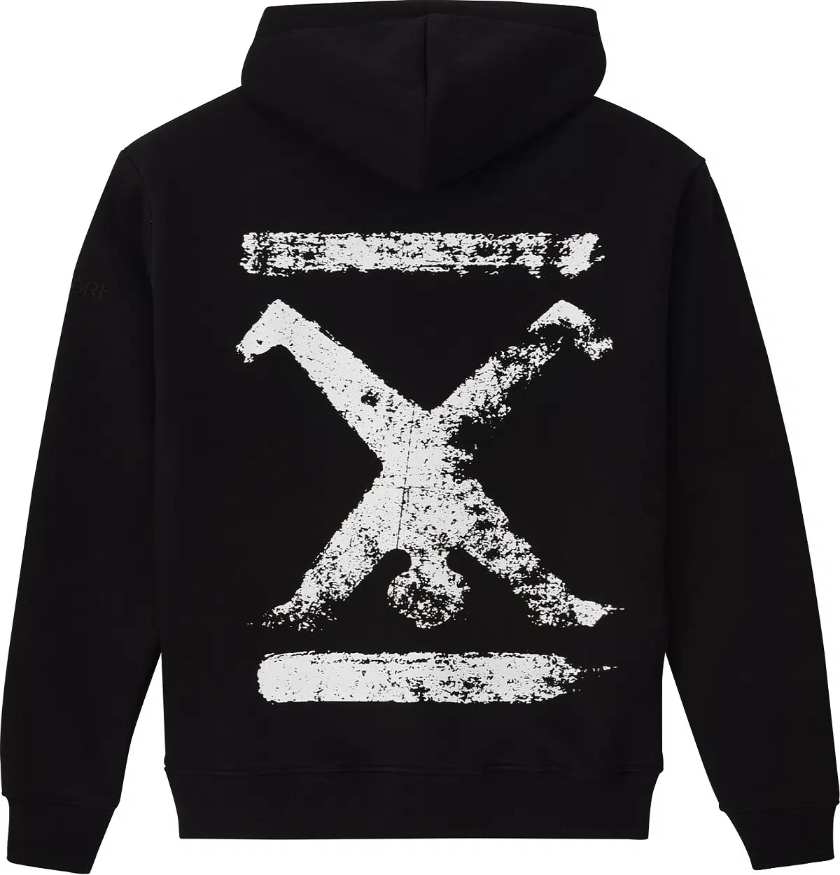 Hoodie Schwarz Unisex mit Backprint Weiß