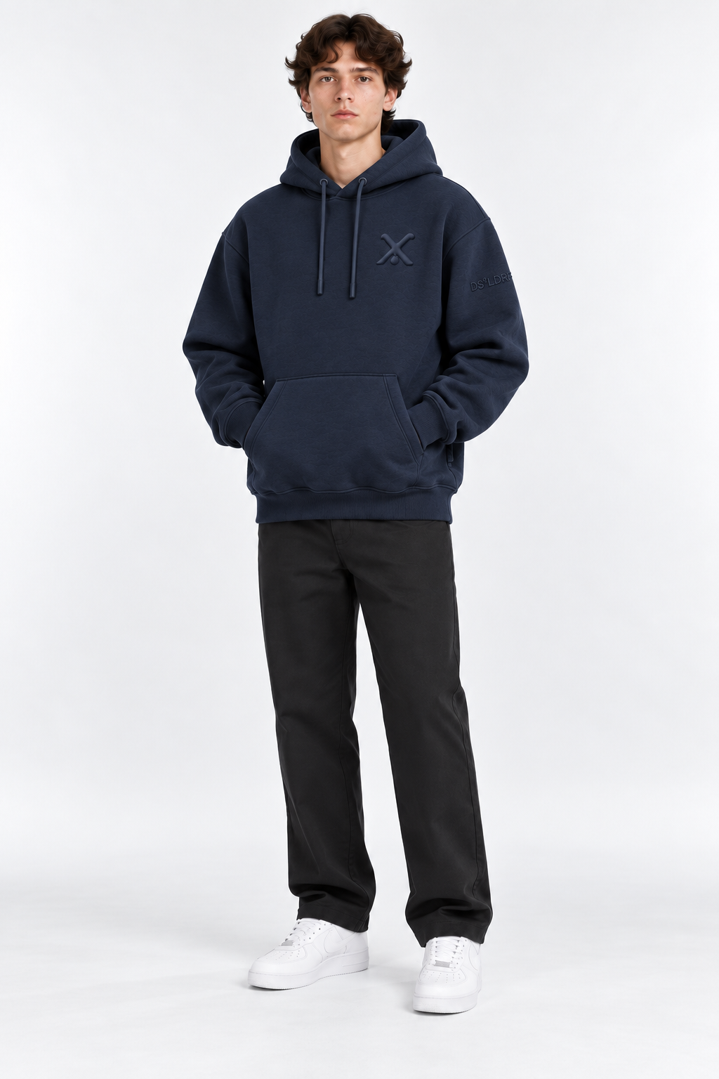 Hoodie Radschläger Zeichen, navy