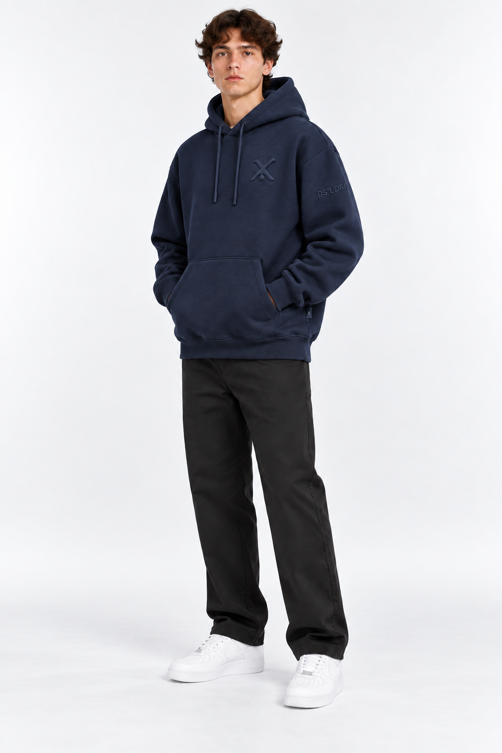 Hoodie Radschläger Zeichen, navy