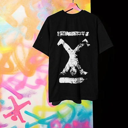 T-Shirt Schwarz Unisex mit Backprint White