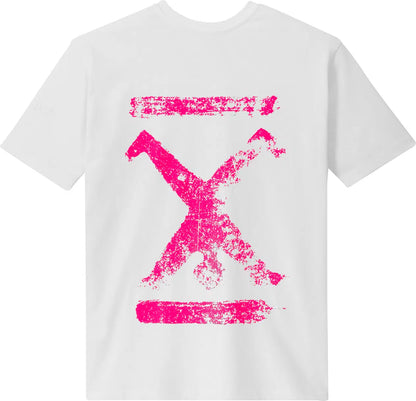 T-Shirt Weiß Unisex mit Backprint Pink