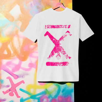 T-Shirt Weiß Unisex mit Backprint Pink