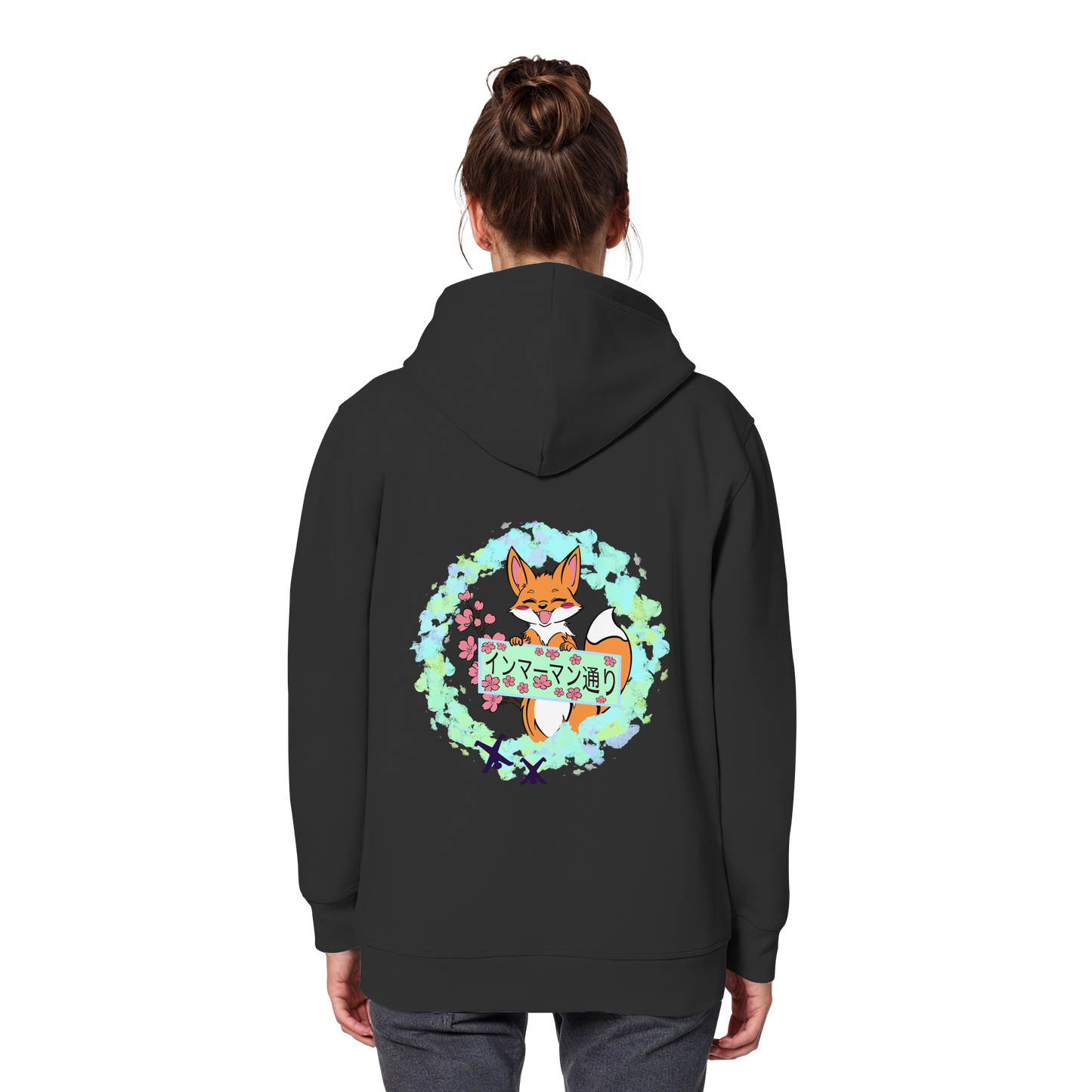 Japan - Fox - Green - Organic Basic Hoodie