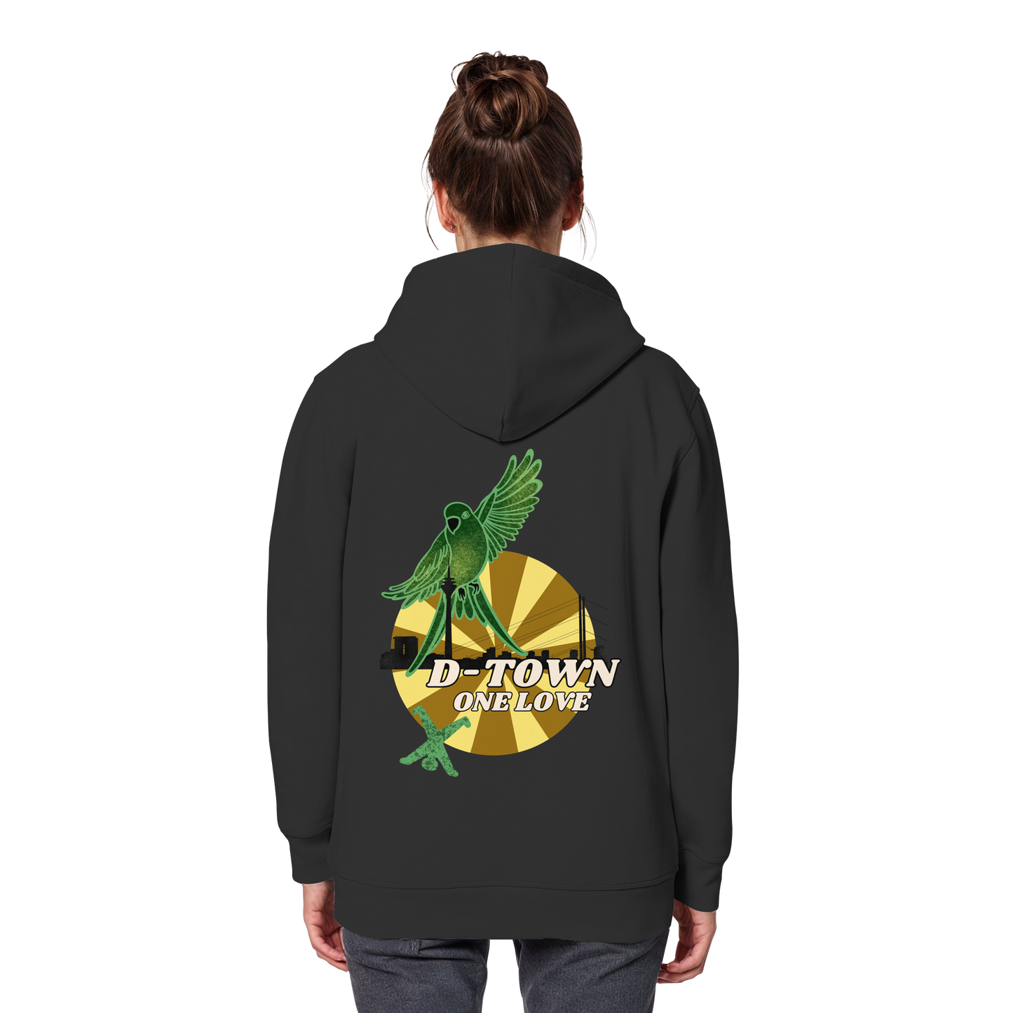 Rising Bird - Green - Organic Basic Hoodie