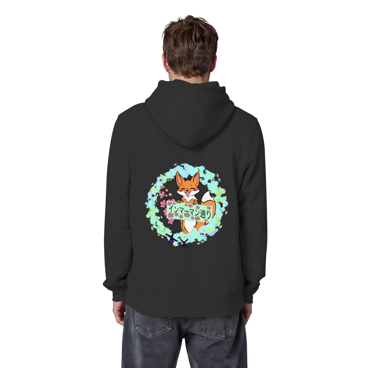 Japan - Fox - Green - Organic Basic Hoodie