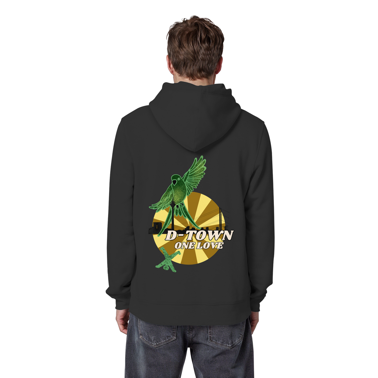 Rising Bird - Green - Organic Basic Hoodie