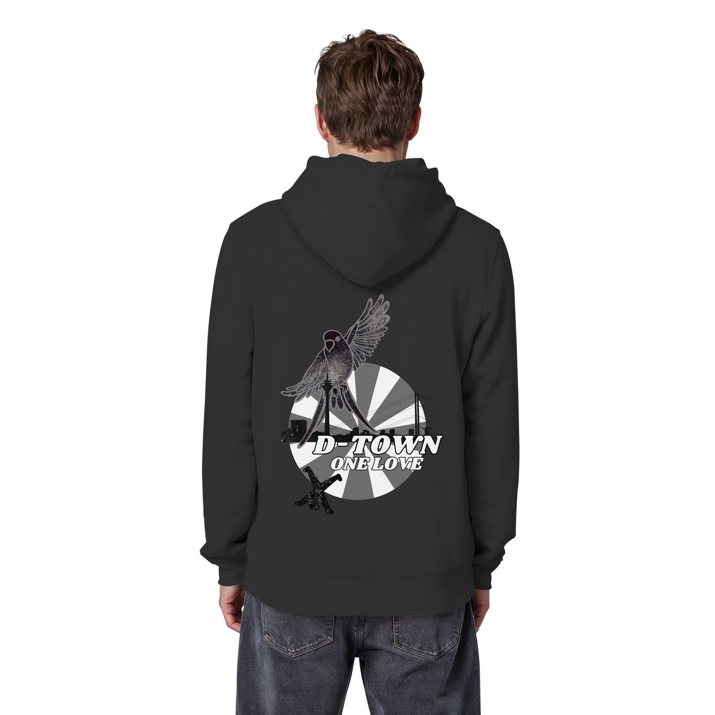 Rising Bird - Monochrome - Organic Basic Hoodie