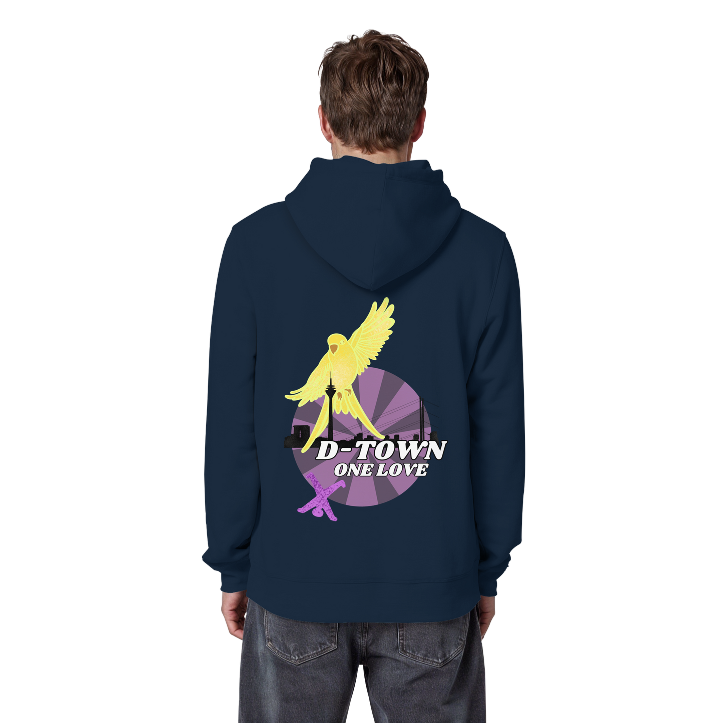 Rising Bird - Yellow - Organic Basic Hoodie