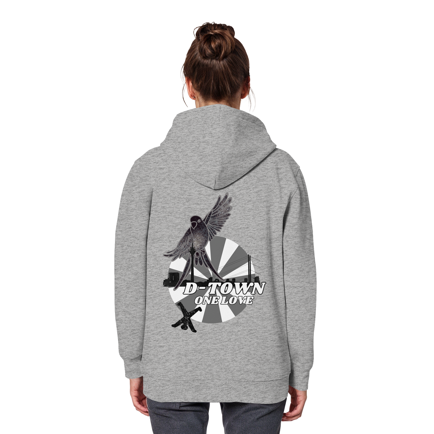 Rising Bird - Monochrome - Organic Basic Hoodie
