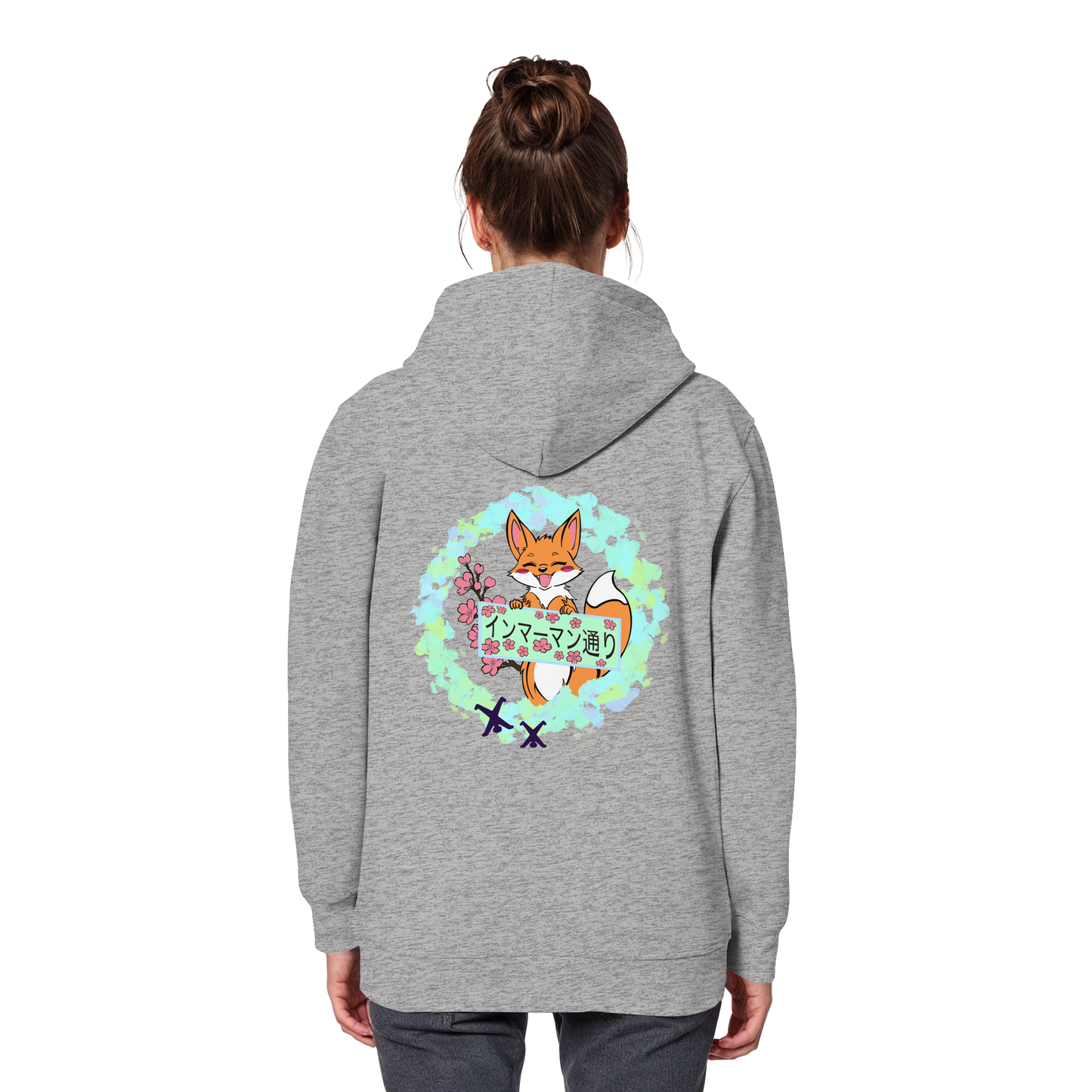 Japan - Fox - Green - Organic Basic Hoodie