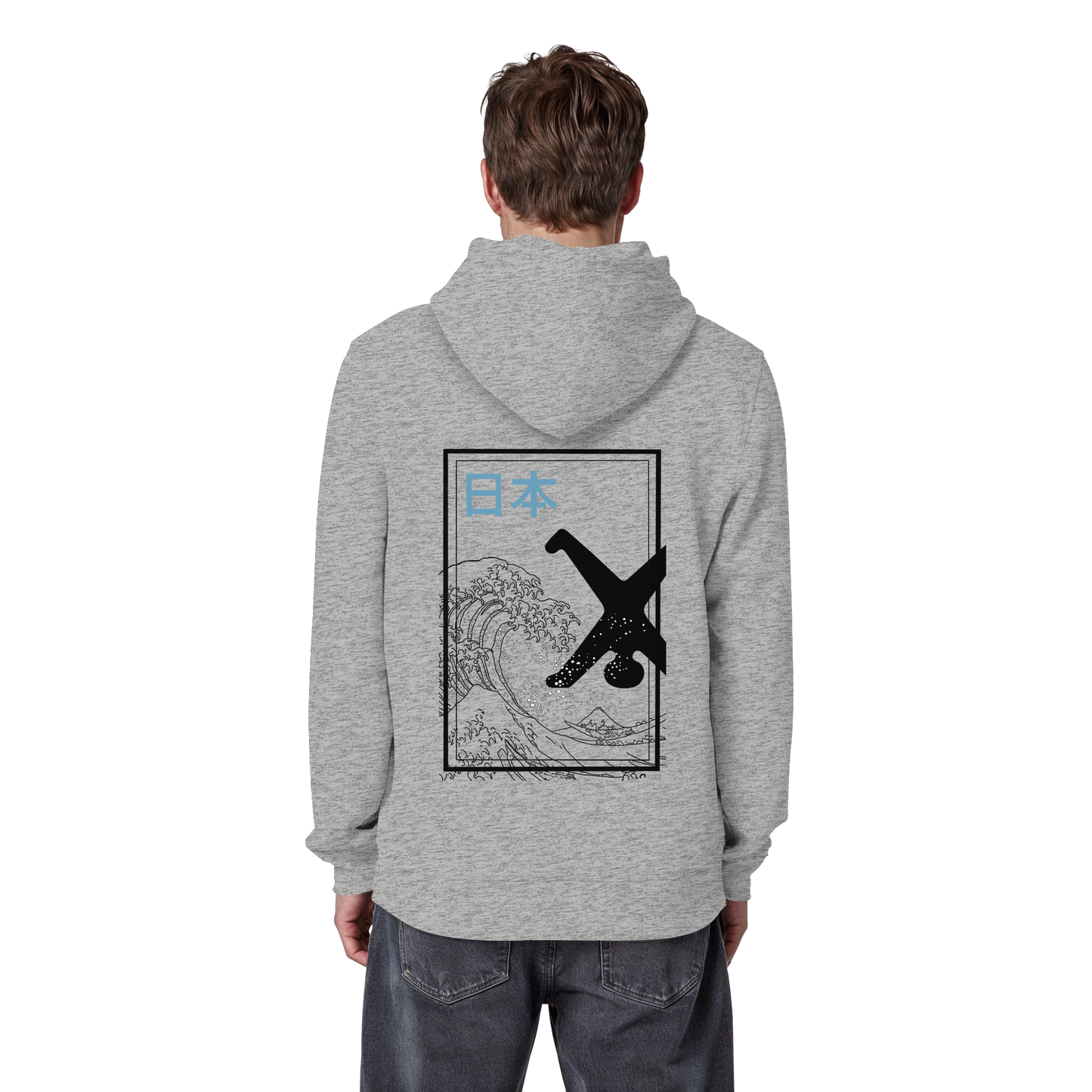 Great Wave - Blue - Organic Basic Hoodie