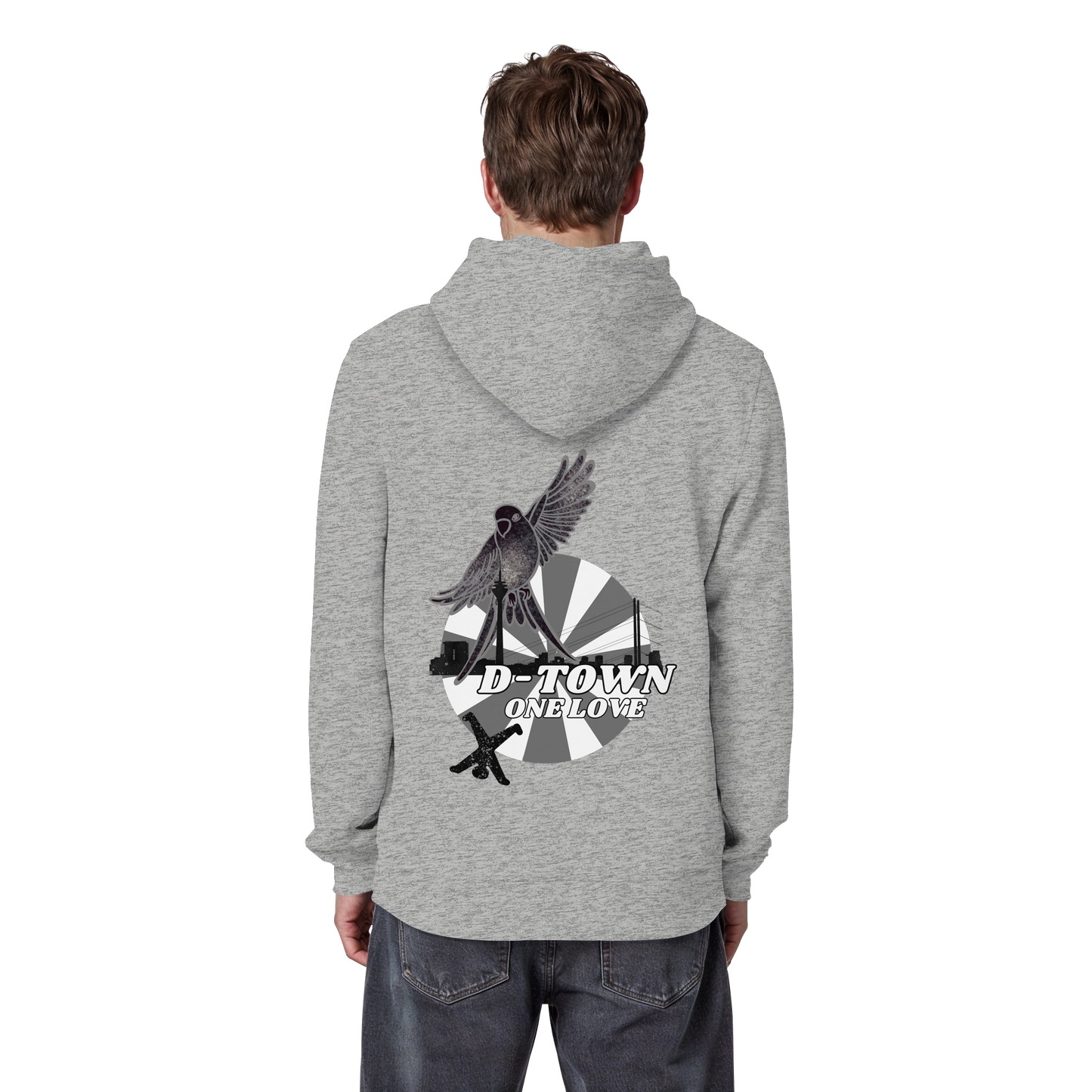 Rising Bird - Monochrome - Organic Basic Hoodie