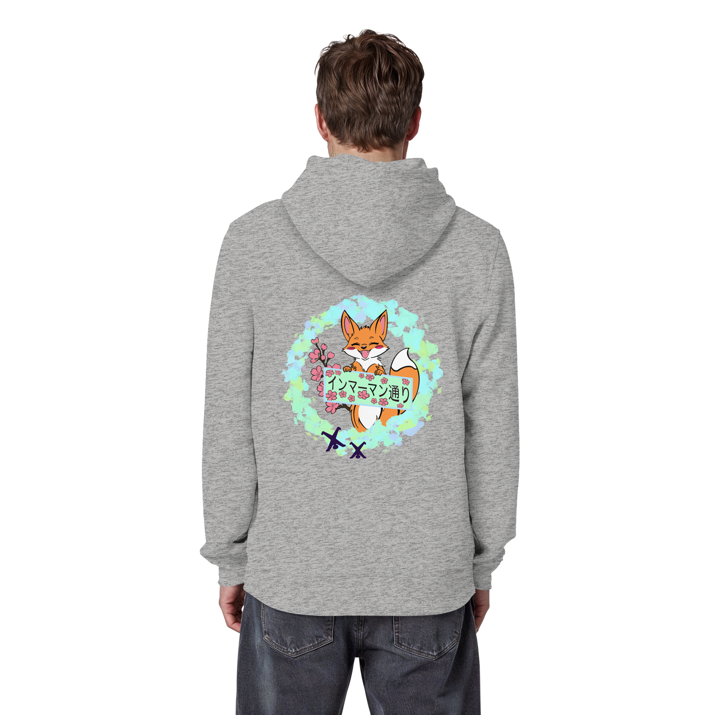 Japan - Fox - Green - Organic Basic Hoodie