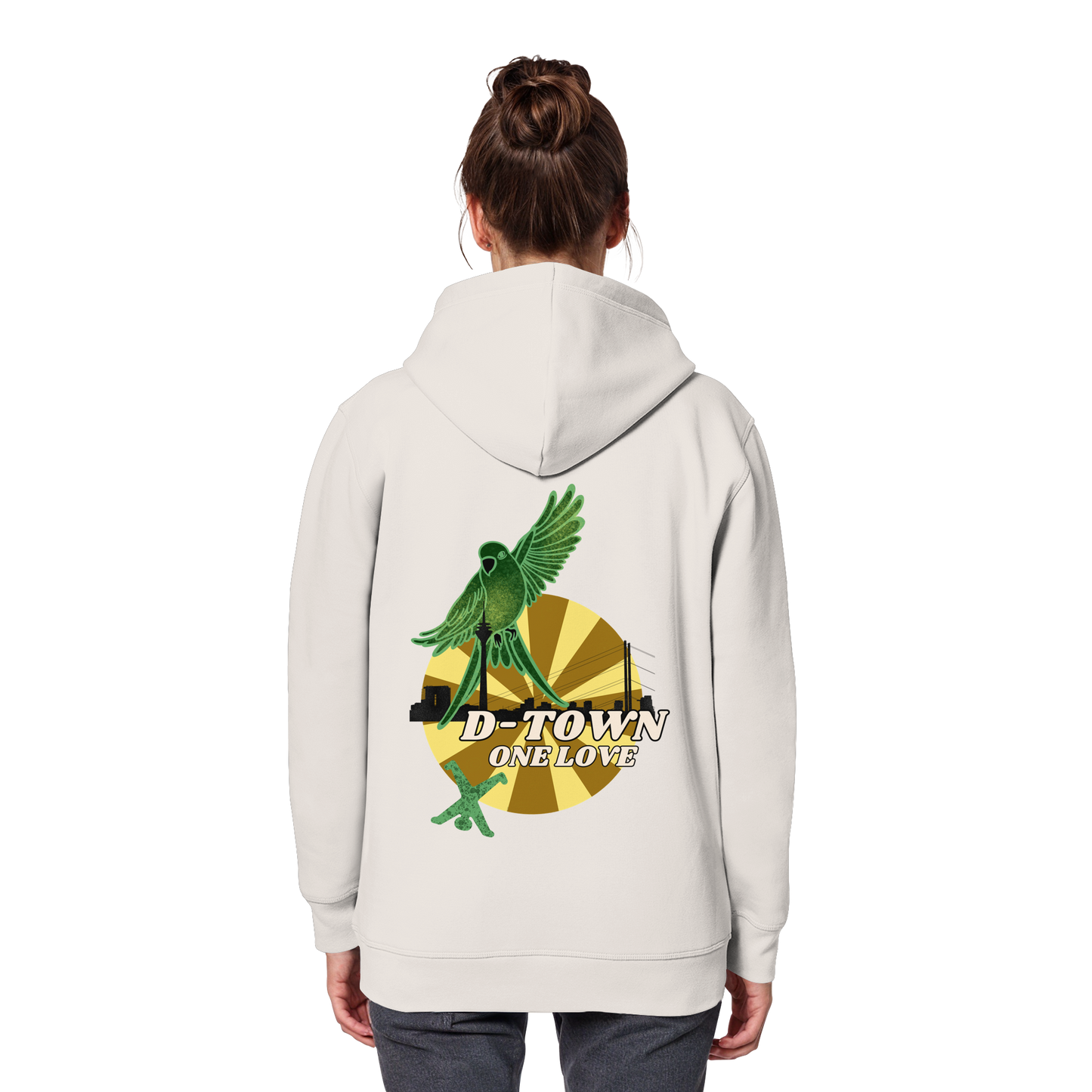 Rising Bird - Green - Organic Basic Hoodie