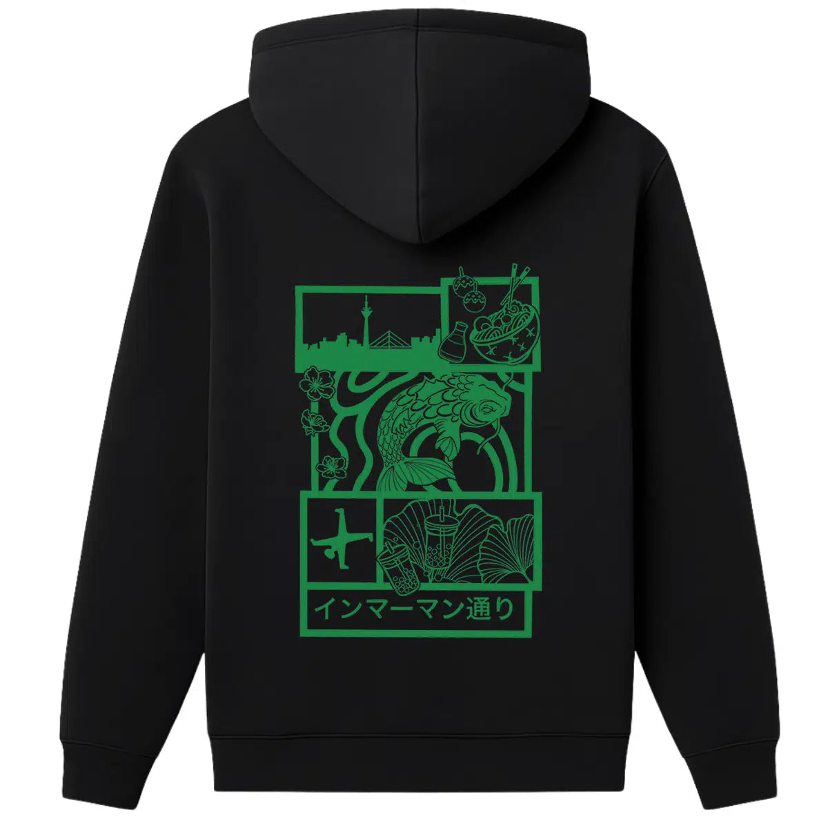 Hoodie Japan Koi grün