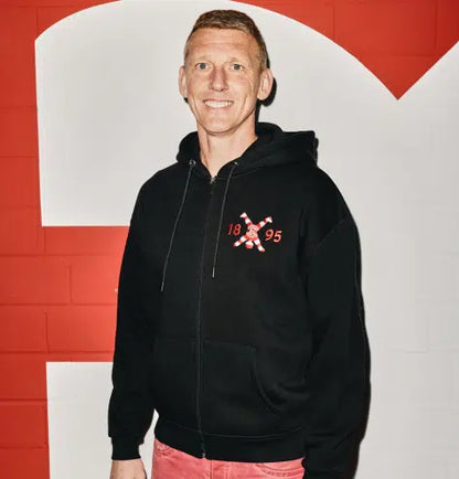 Hoodie mit Zipper "Fortuna x Radschläger" Men schwarz