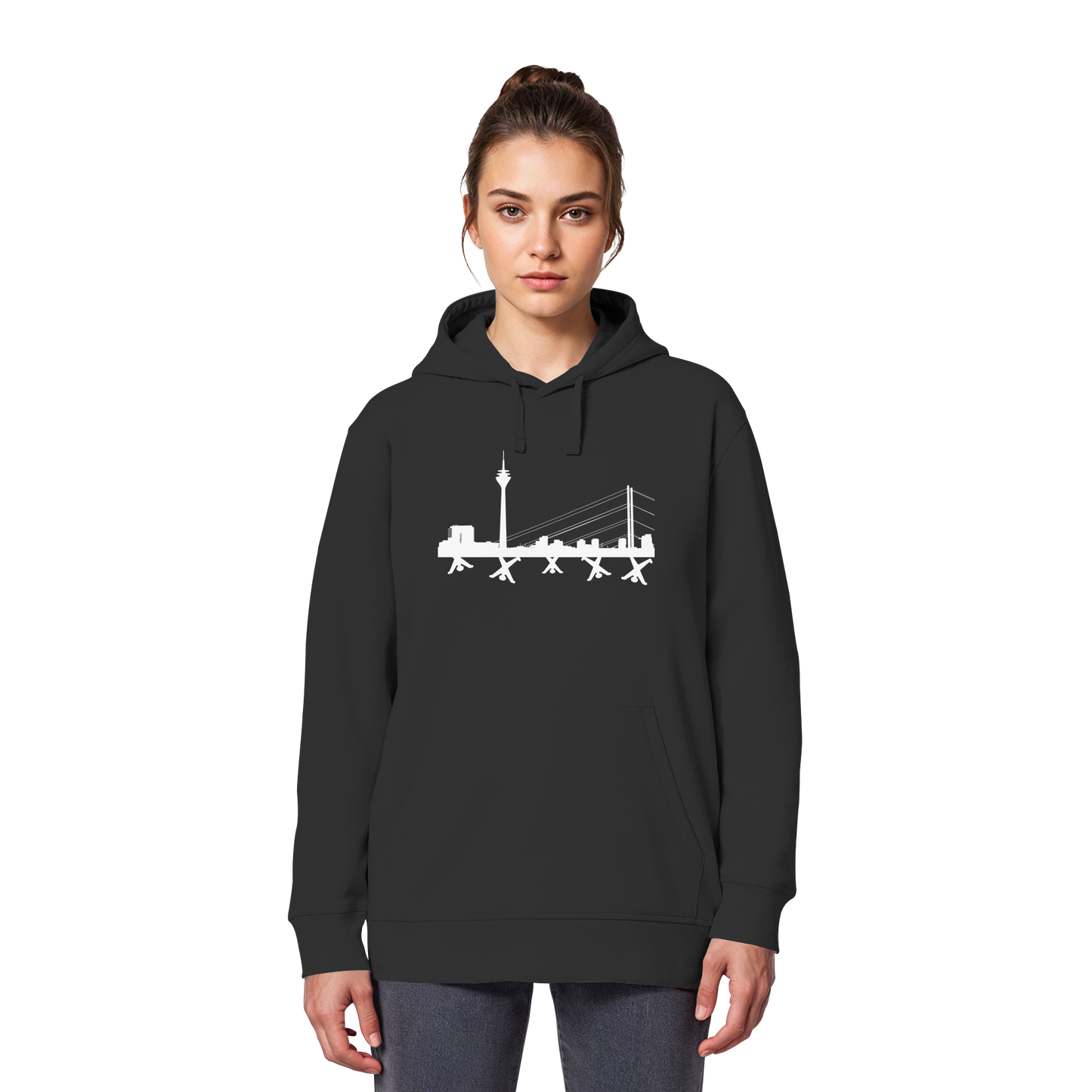 Skyline - White - Organic Basic Hoodie