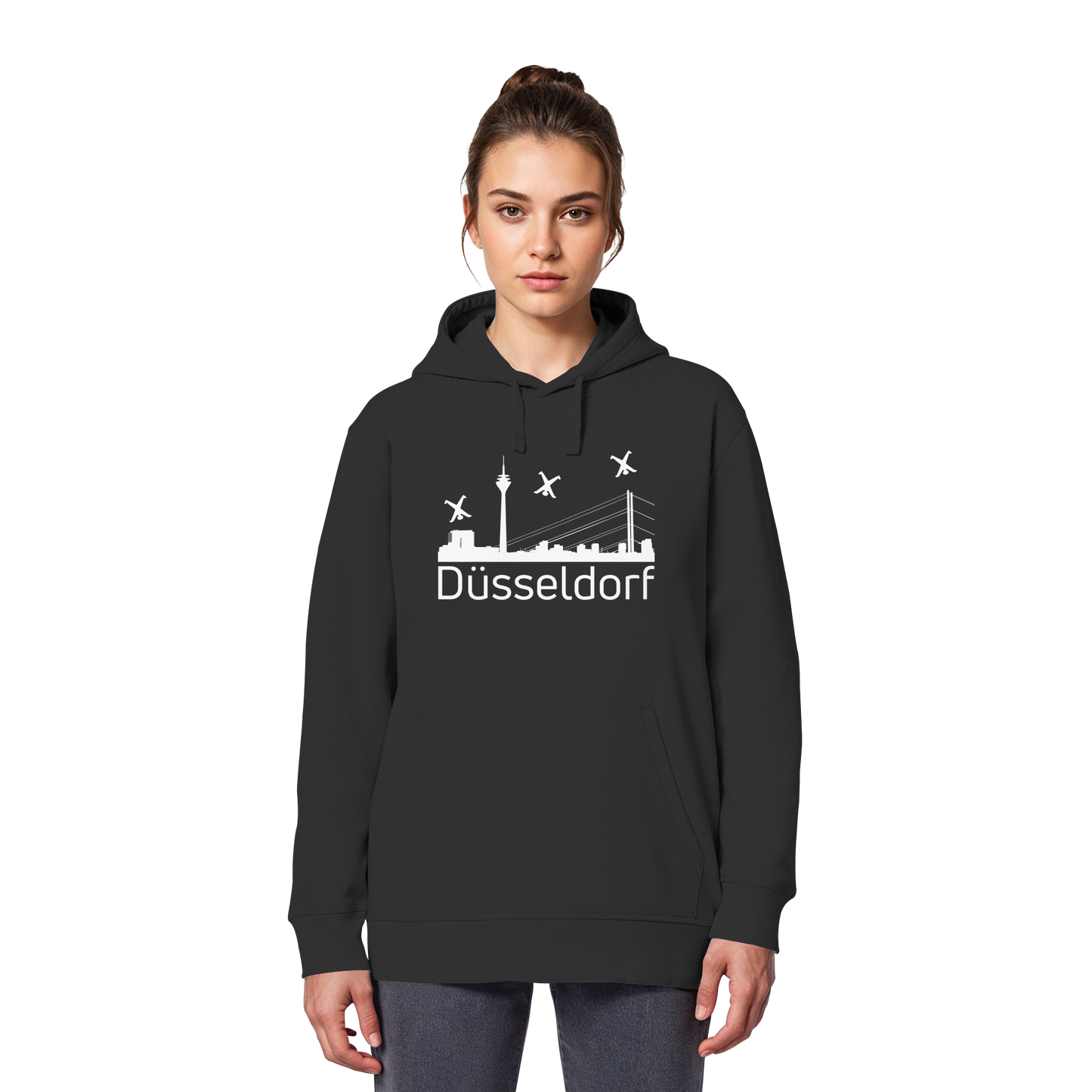 Skyline - Düsseldorf White - Organic Basic Hoodie
