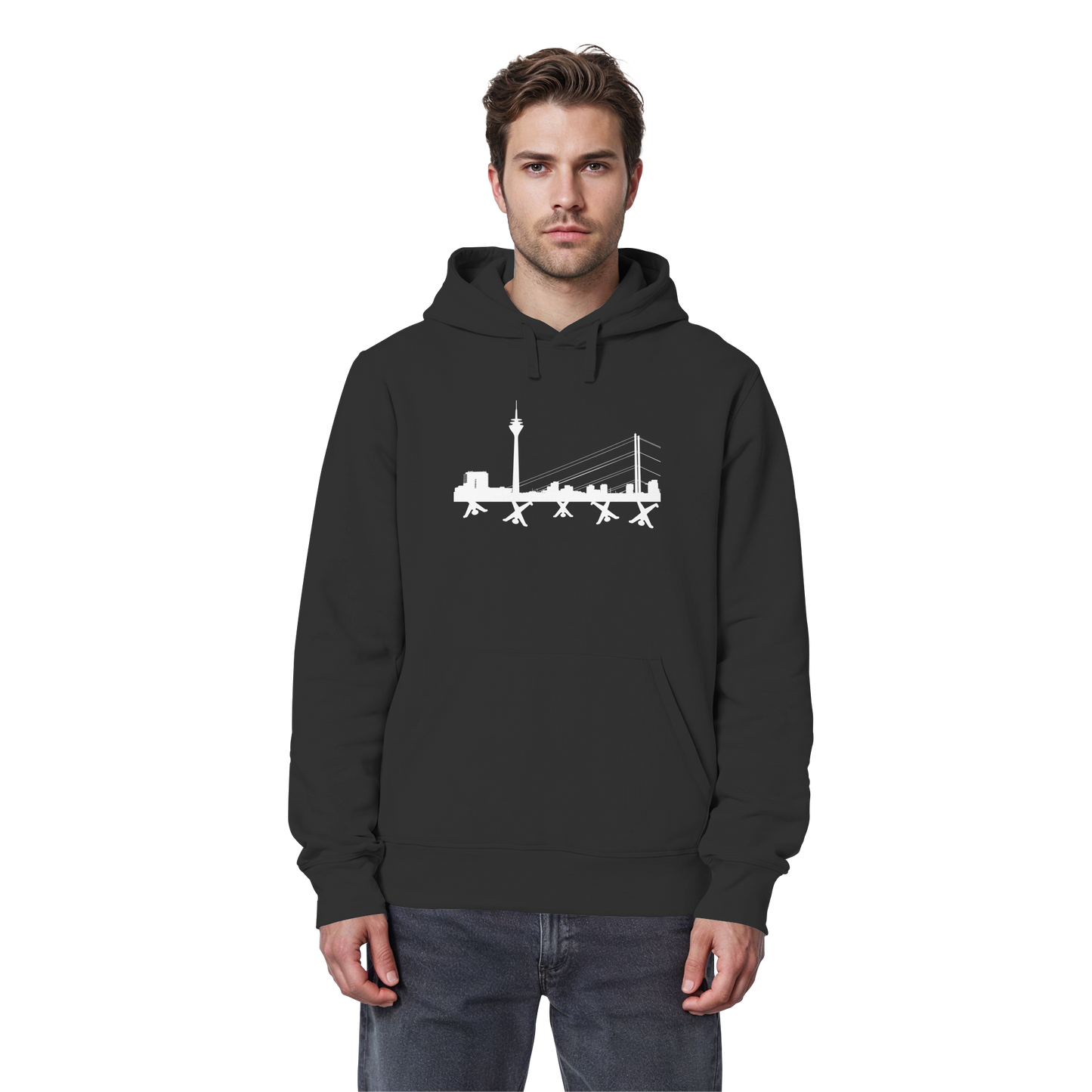 Skyline - White - Organic Basic Hoodie