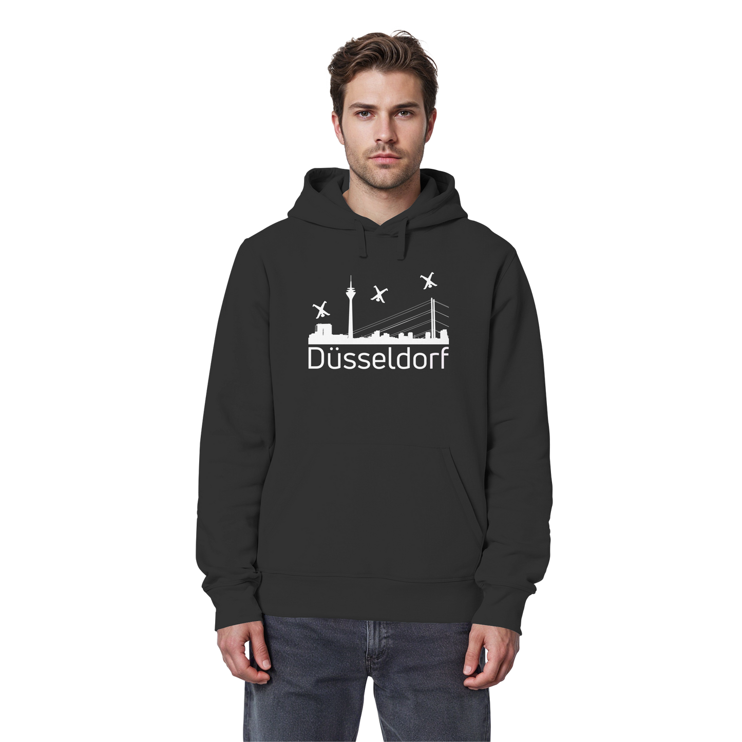 Skyline - Düsseldorf White - Organic Basic Hoodie