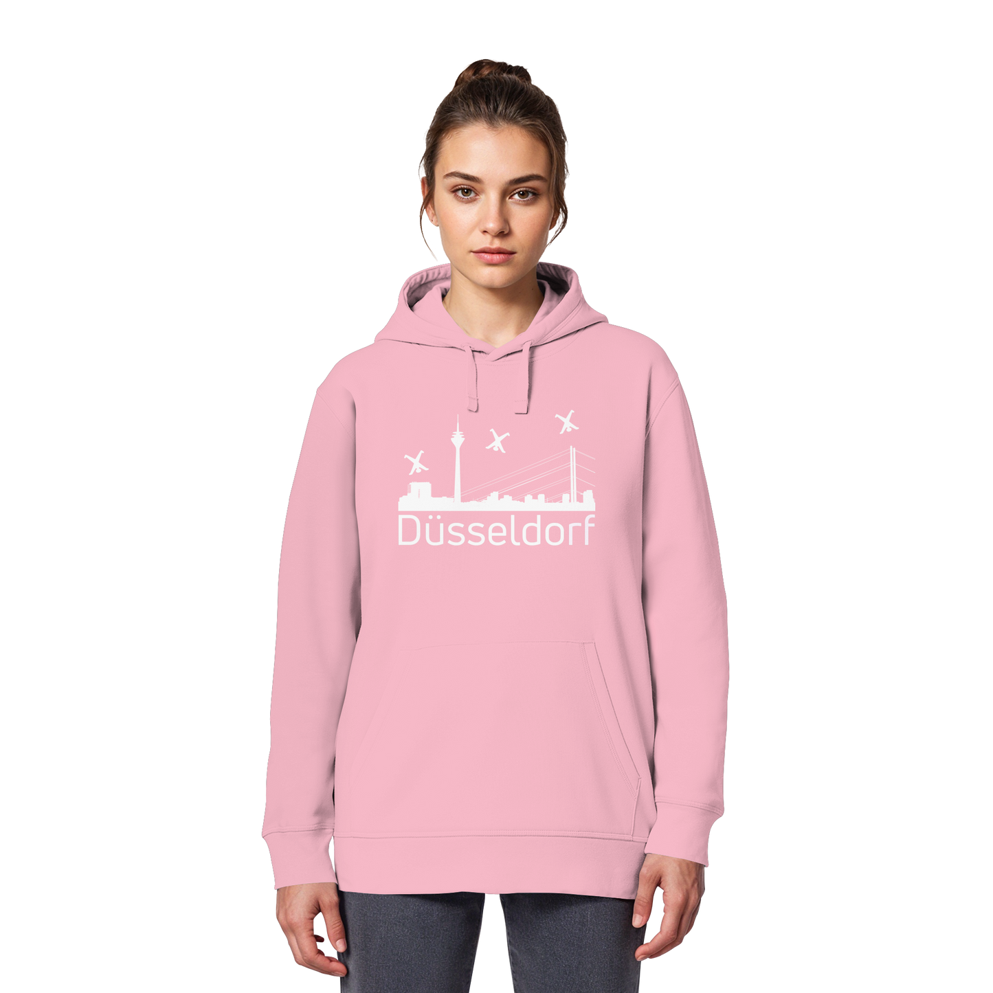 Skyline - Düsseldorf White - Organic Basic Hoodie