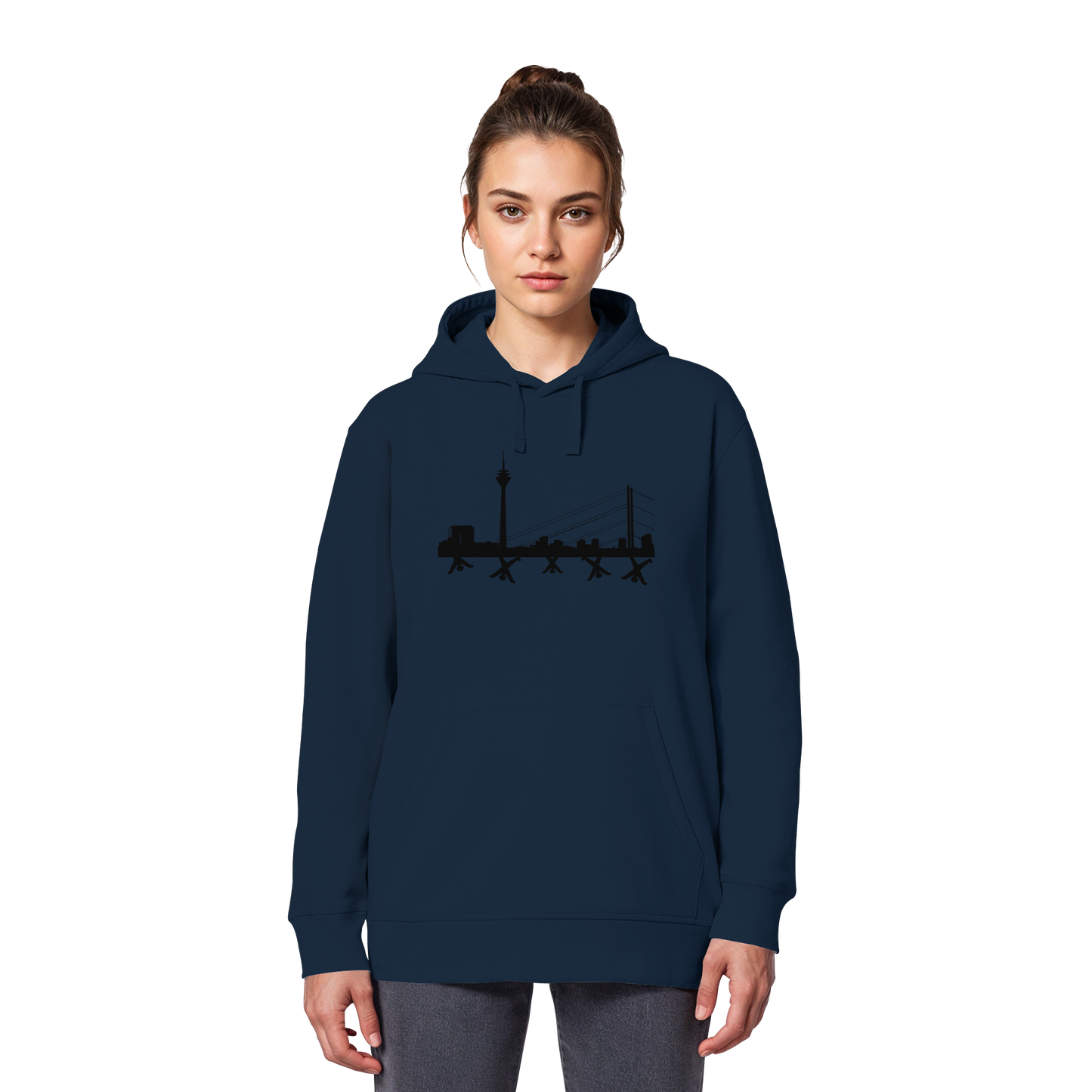 Skyline - Black - Organic Basic Hoodie