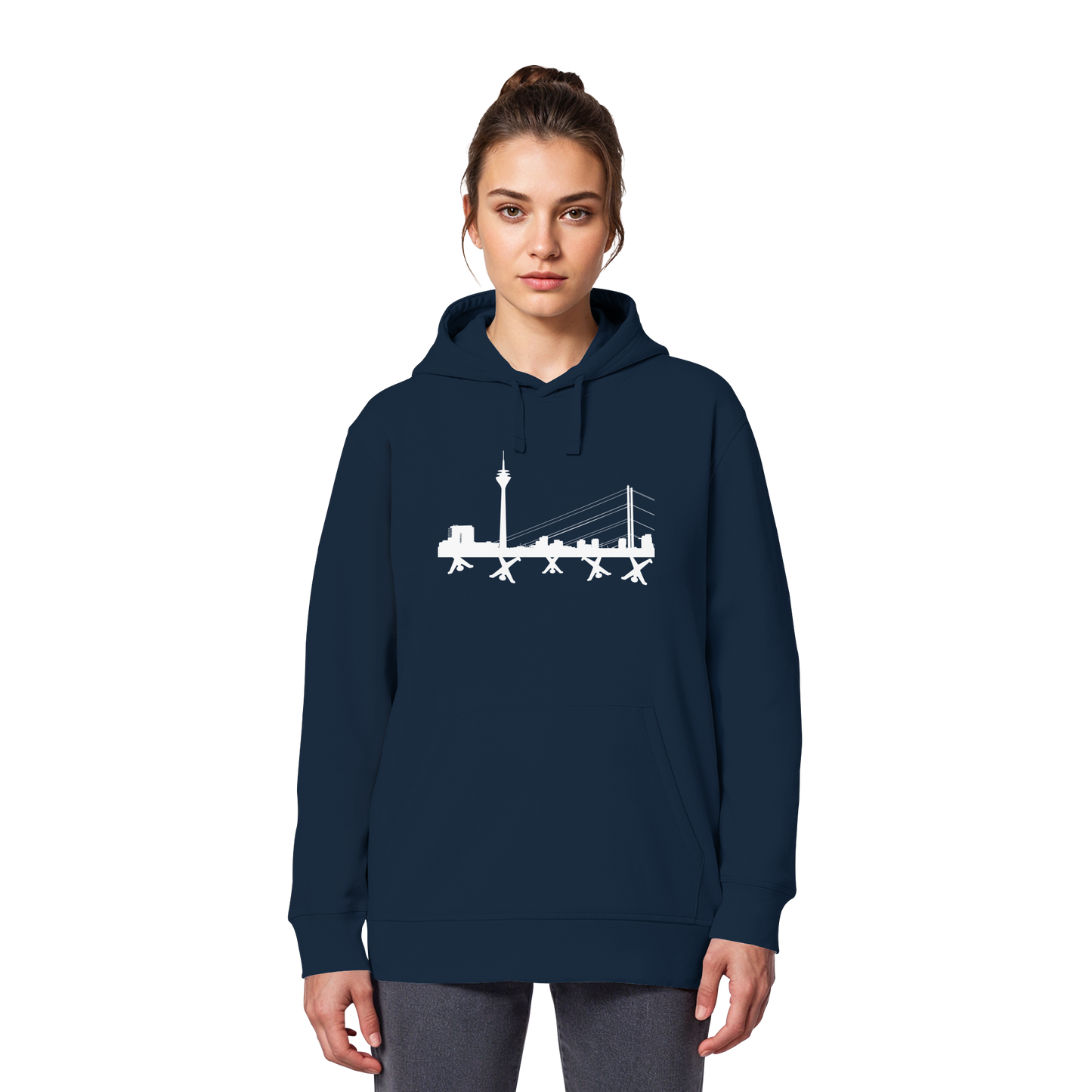 Skyline - White - Organic Basic Hoodie
