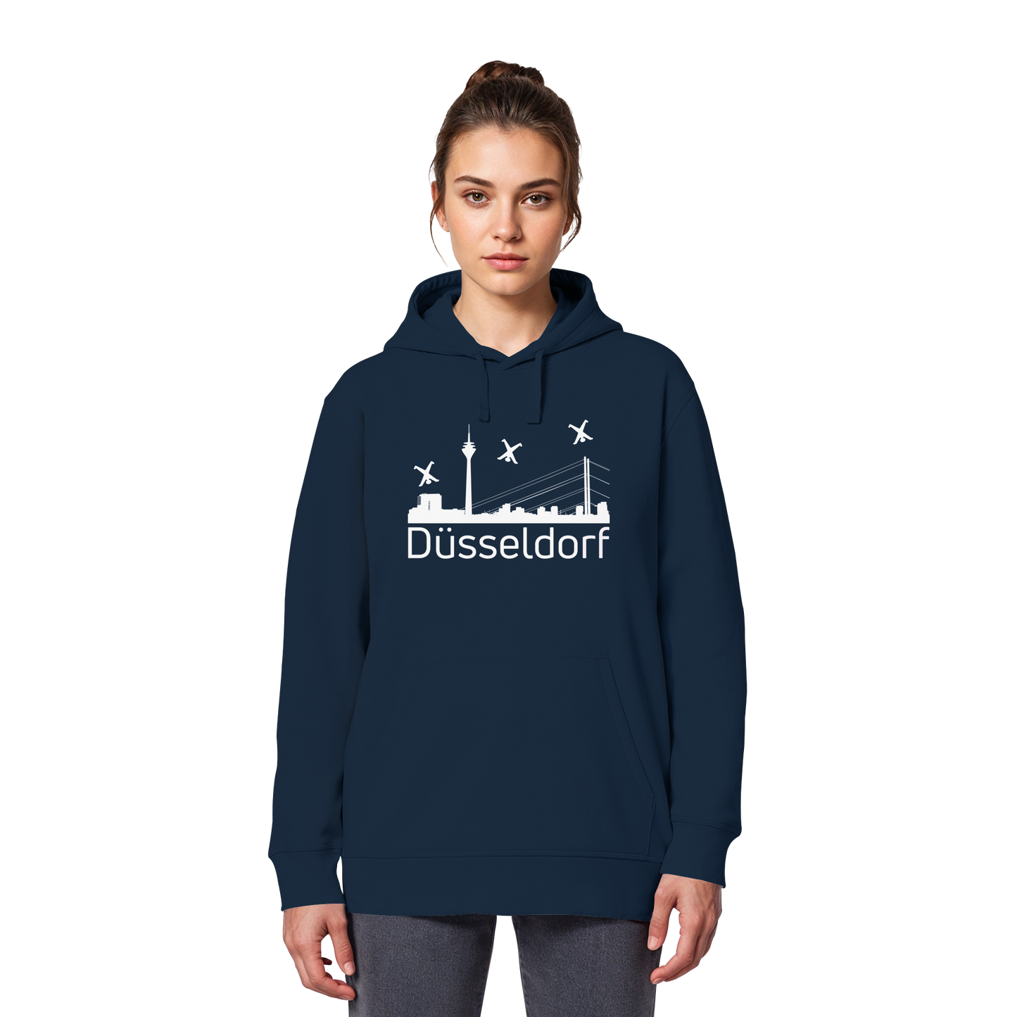 Skyline - Düsseldorf White - Organic Basic Hoodie