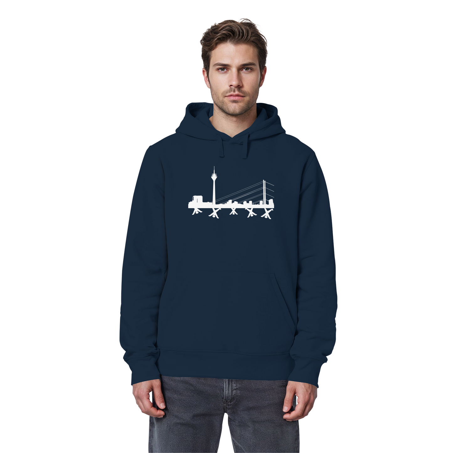 Skyline - White - Organic Basic Hoodie