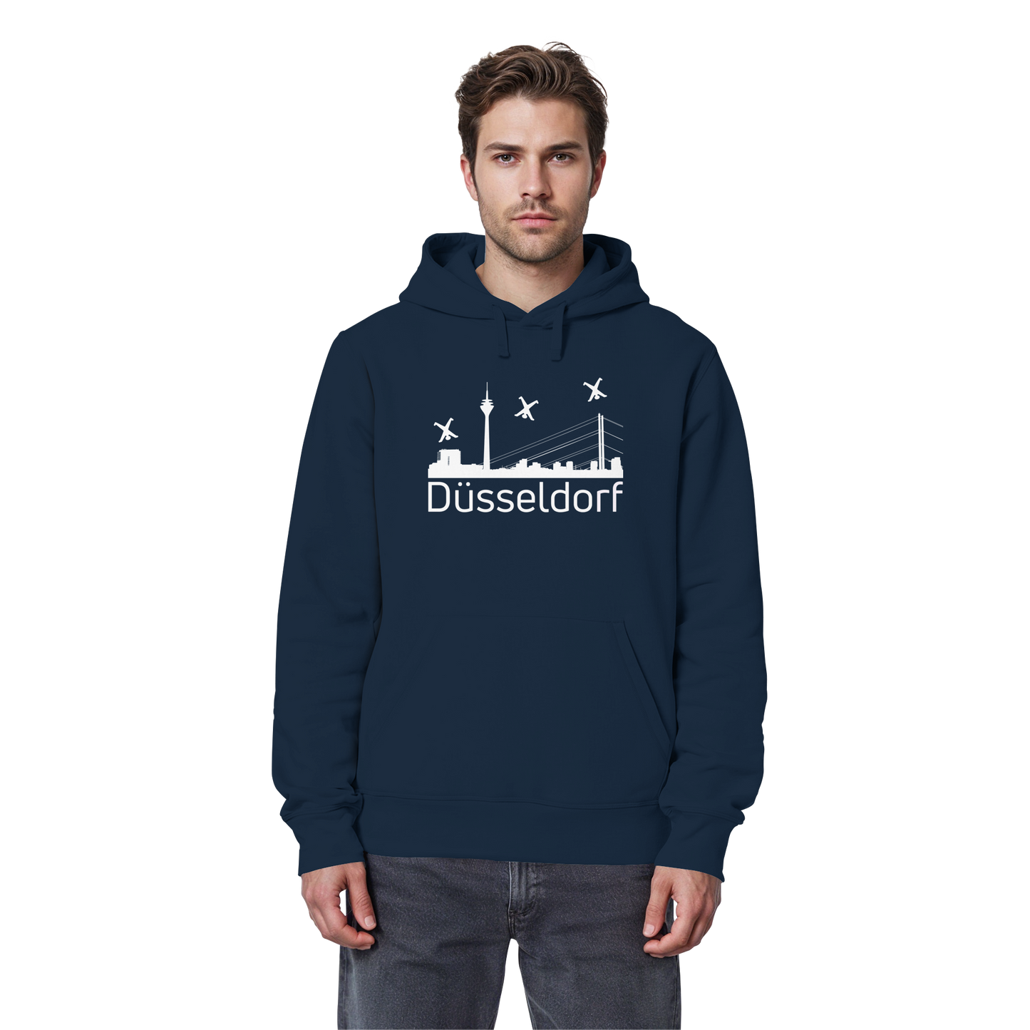 Skyline - Düsseldorf White - Organic Basic Hoodie
