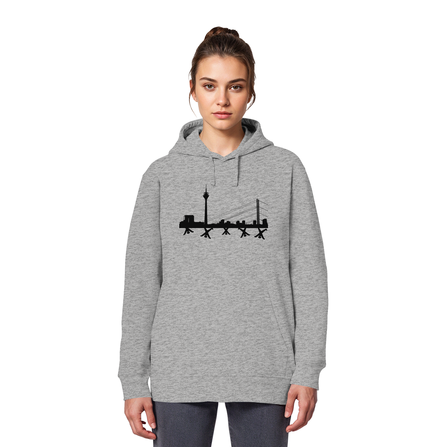 Skyline - Black - Organic Basic Hoodie