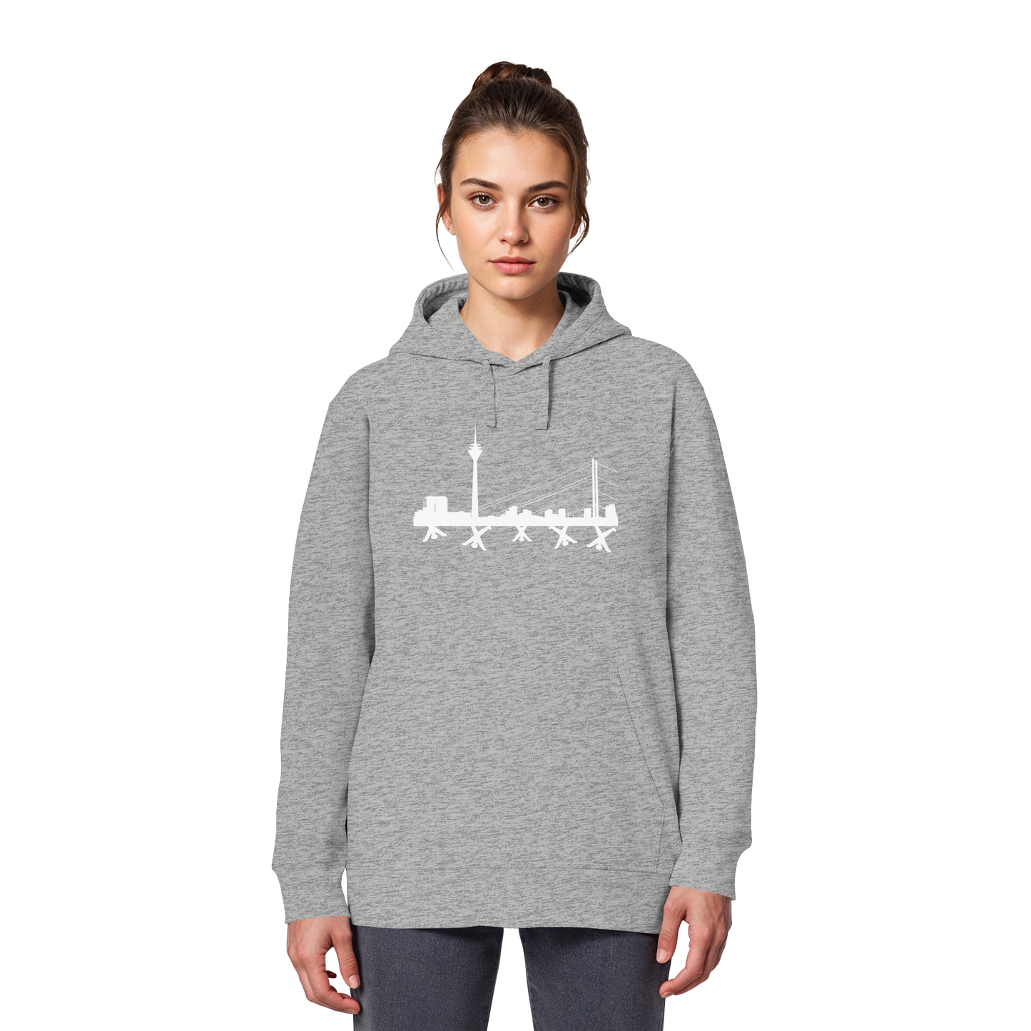 Skyline - White - Organic Basic Hoodie