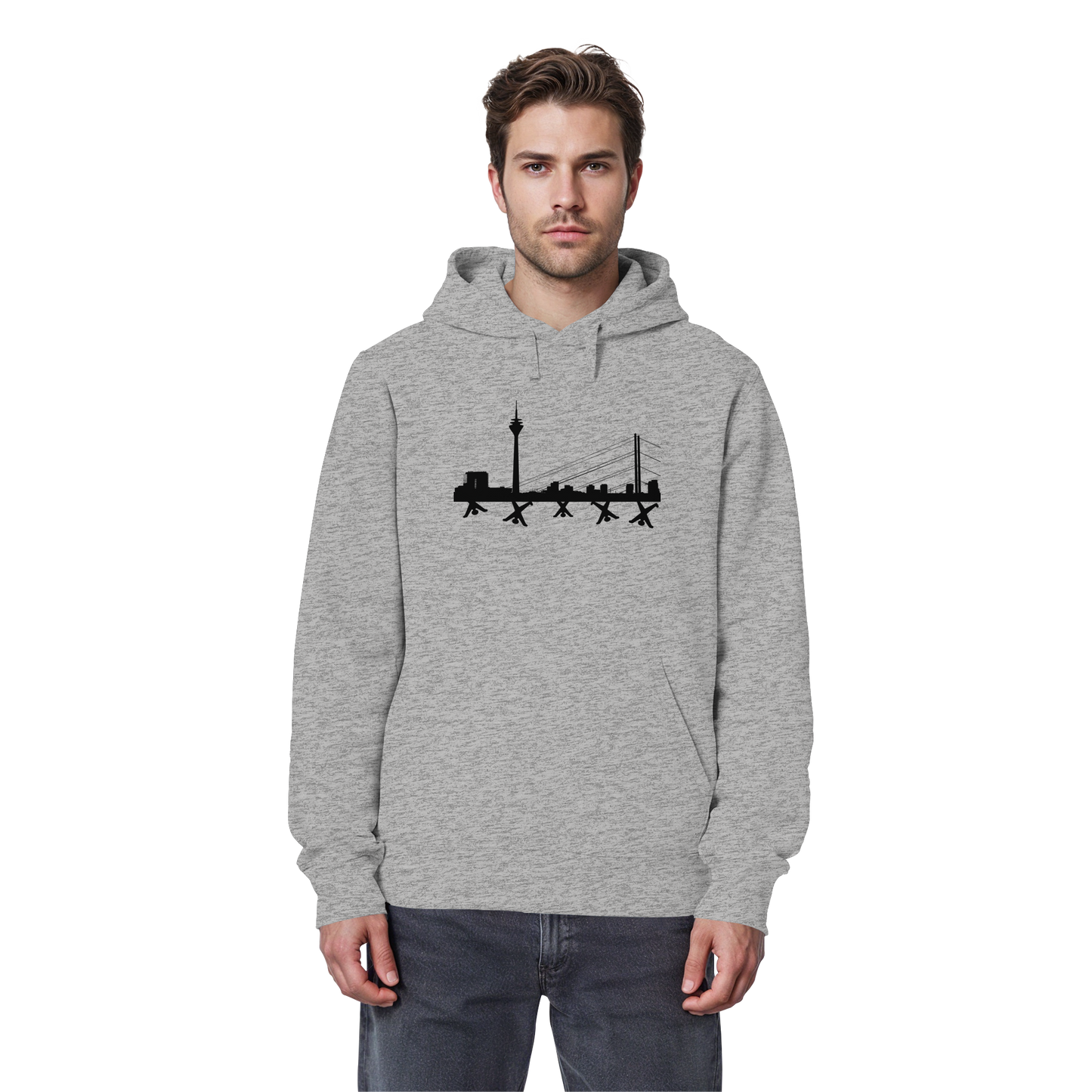 Skyline - Black - Organic Basic Hoodie