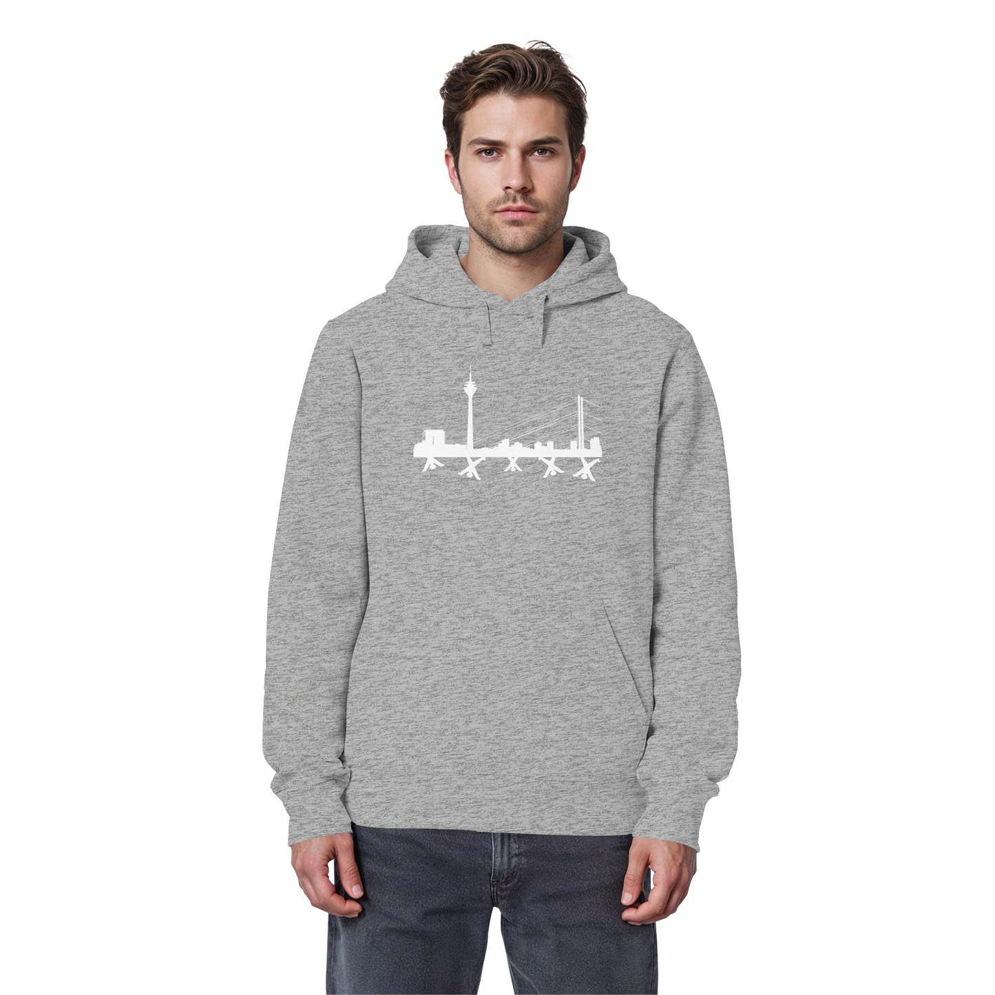 Skyline - White - Organic Basic Hoodie