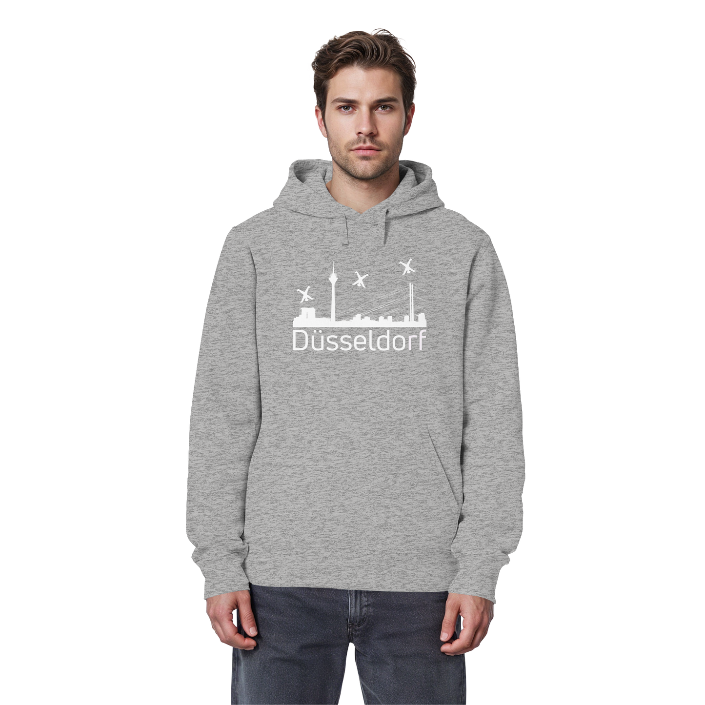 Skyline - Düsseldorf White - Organic Basic Hoodie