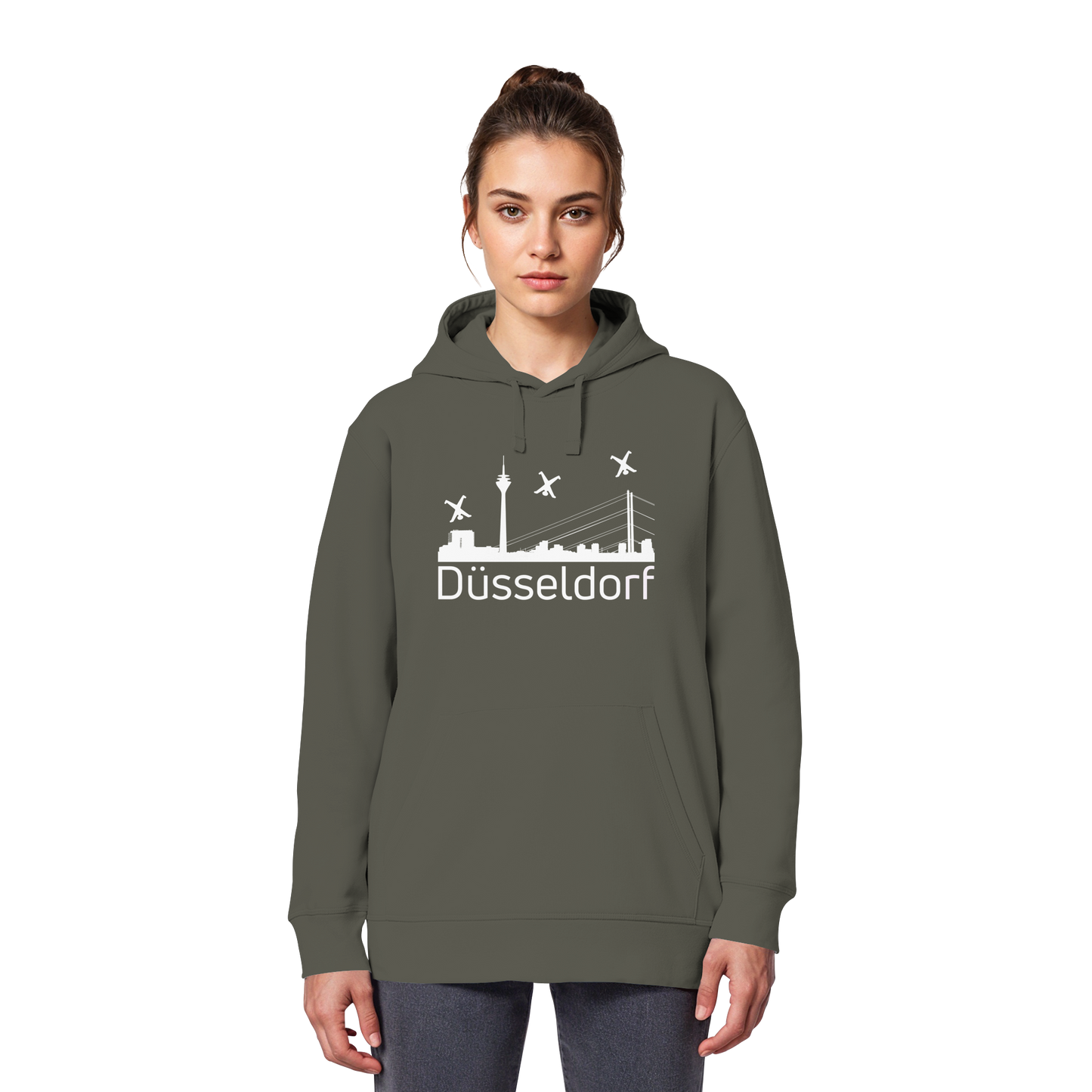 Skyline - Düsseldorf White - Organic Basic Hoodie