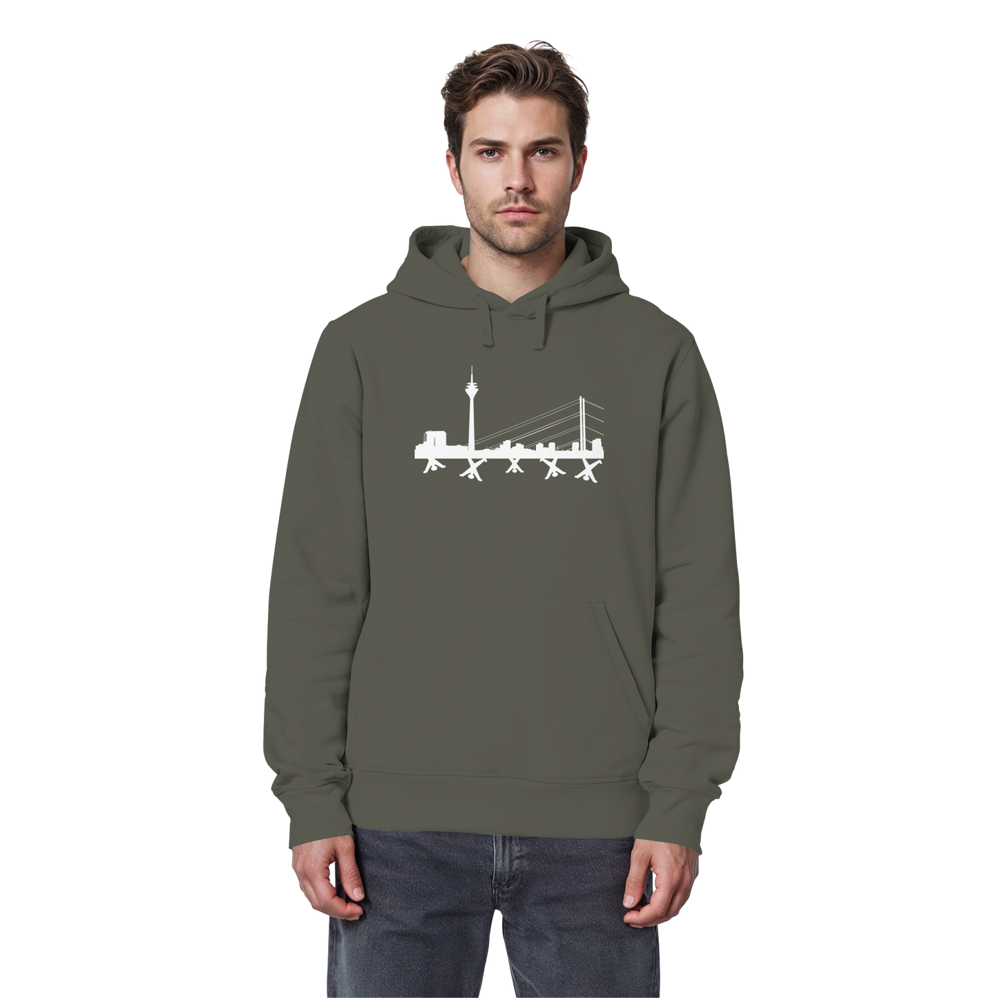 Skyline - White - Organic Basic Hoodie