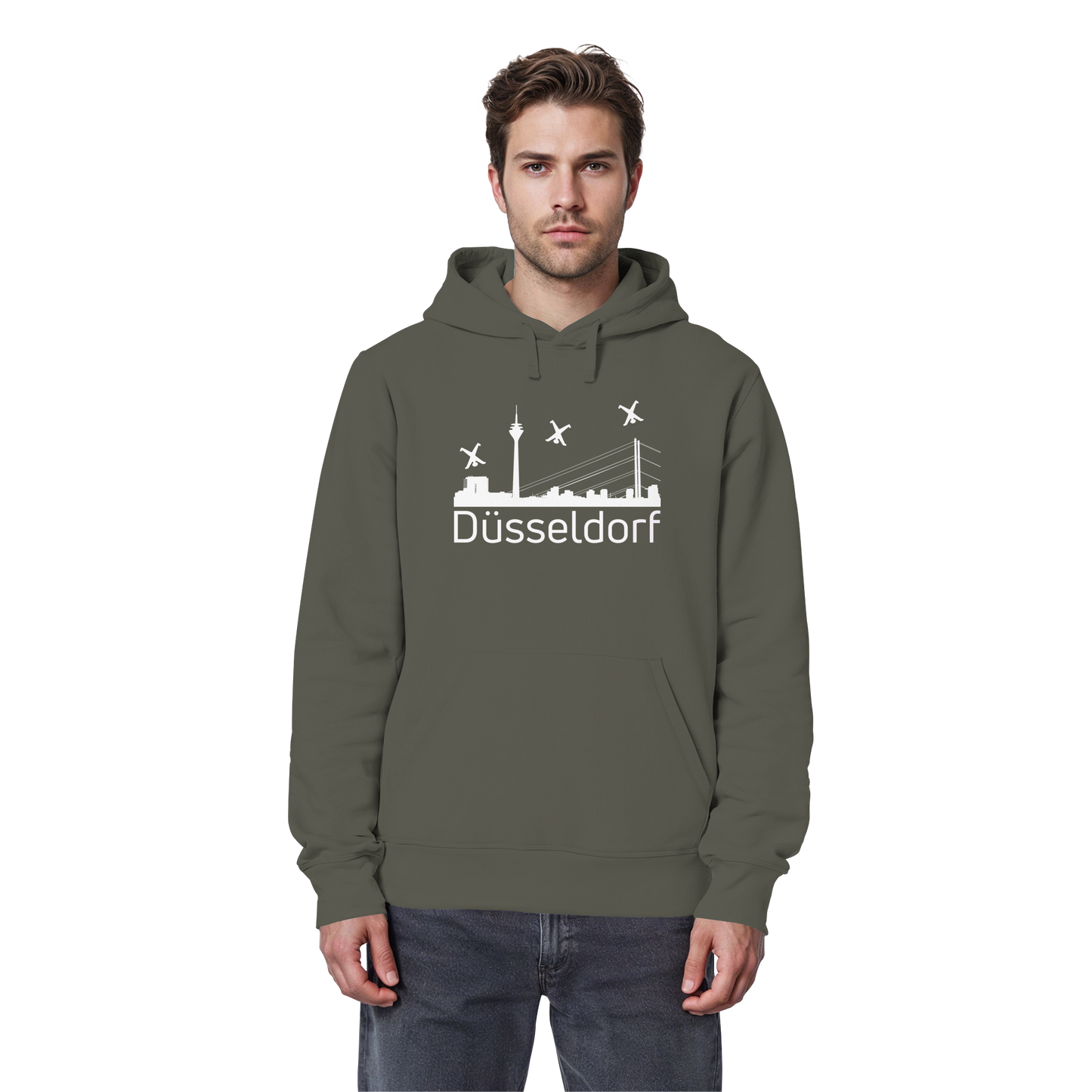 Skyline - Düsseldorf White - Organic Basic Hoodie
