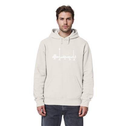 Skyline - White - Organic Basic Hoodie