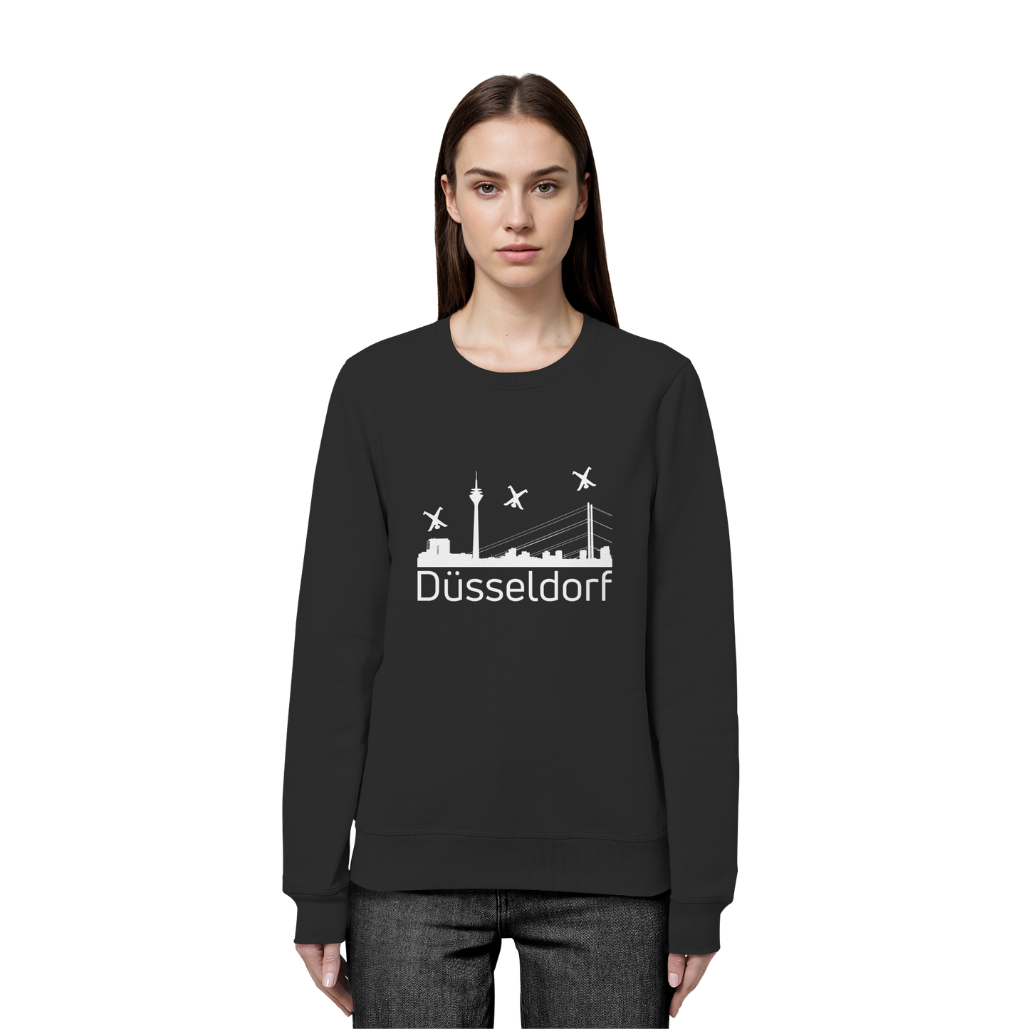 Skyline - Düsseldorf White - Organic Basic Unisex Sweatshirt