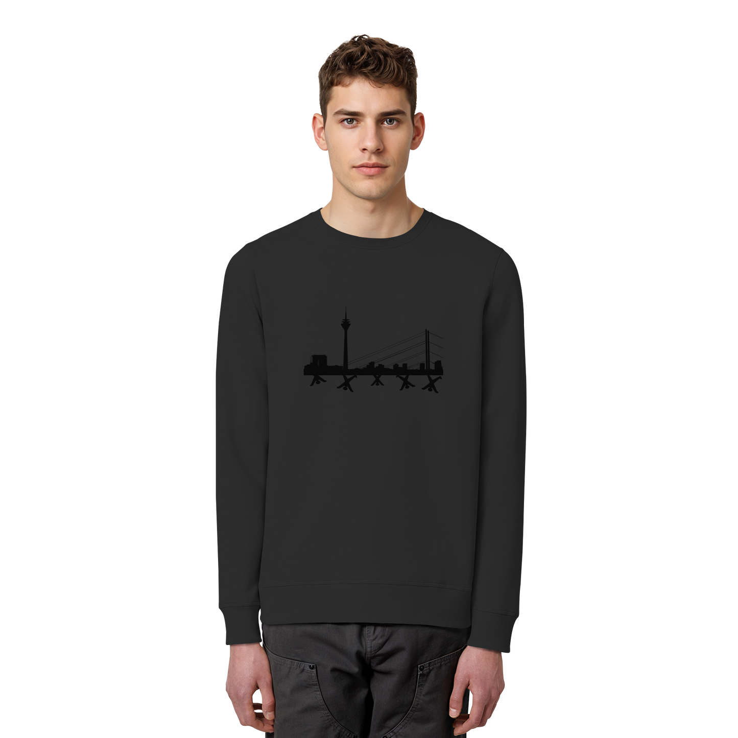 Skyline - Black - Organic Basic Unisex Sweatshirt