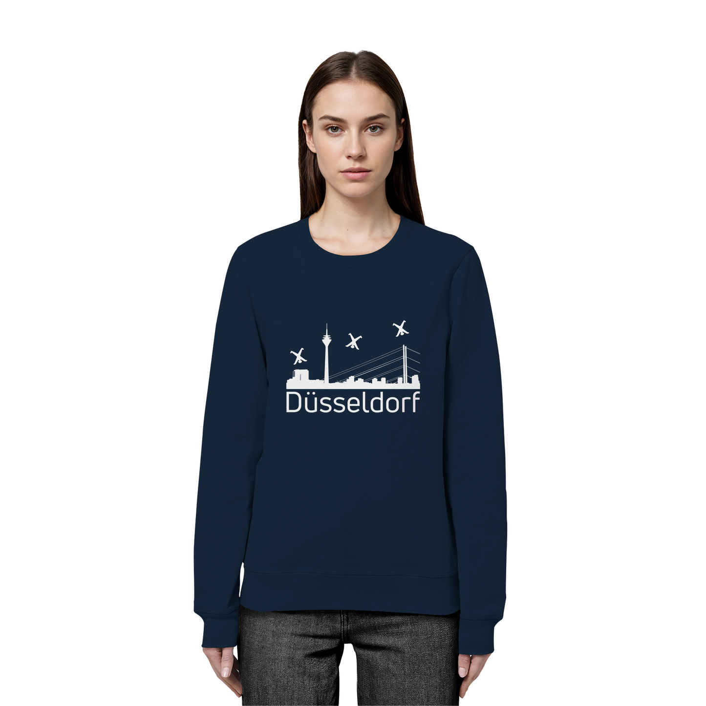 Skyline - Düsseldorf White - Organic Basic Unisex Sweatshirt